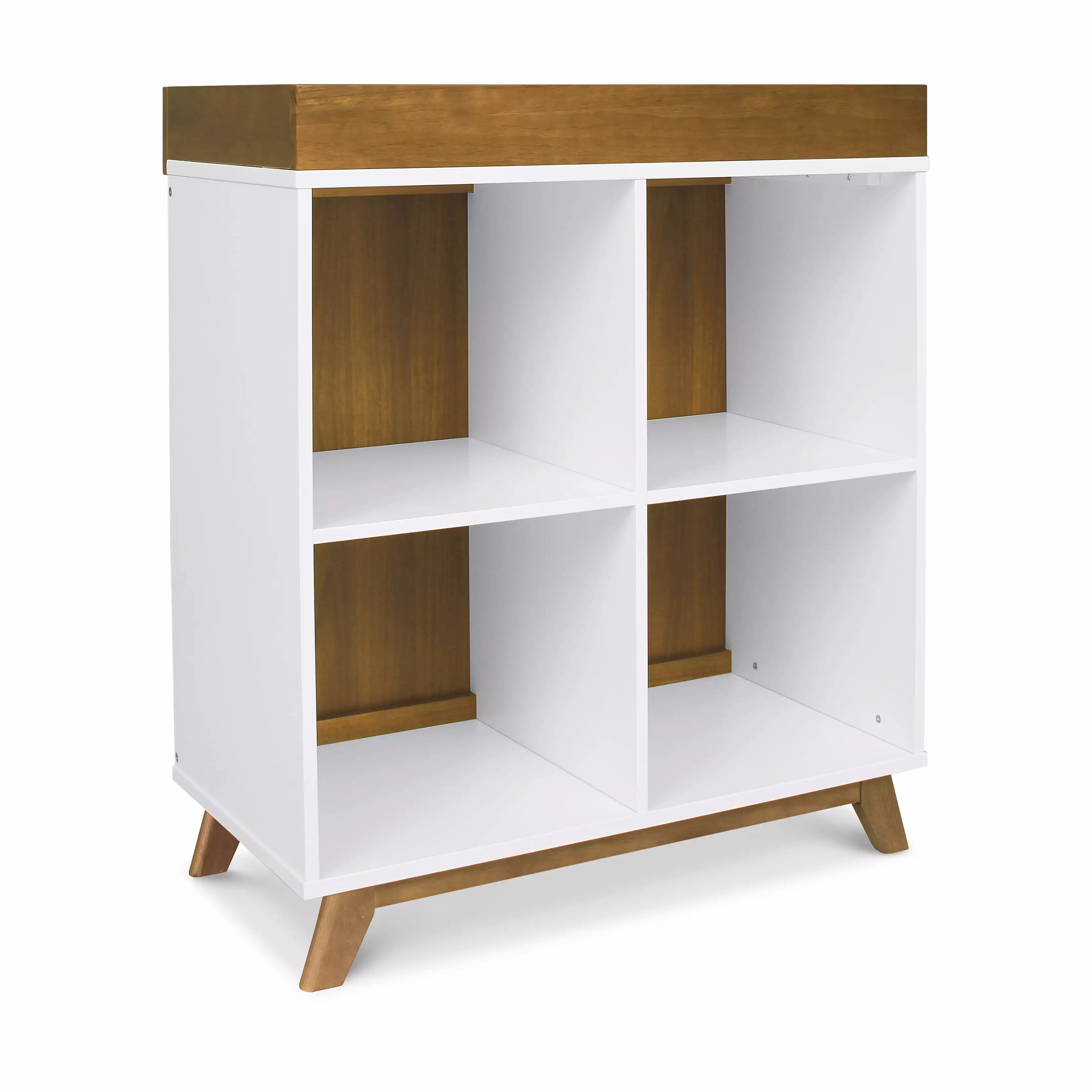 DaVinci Otto Convertible Changing Table and Cubby Bookcase White and Walnut