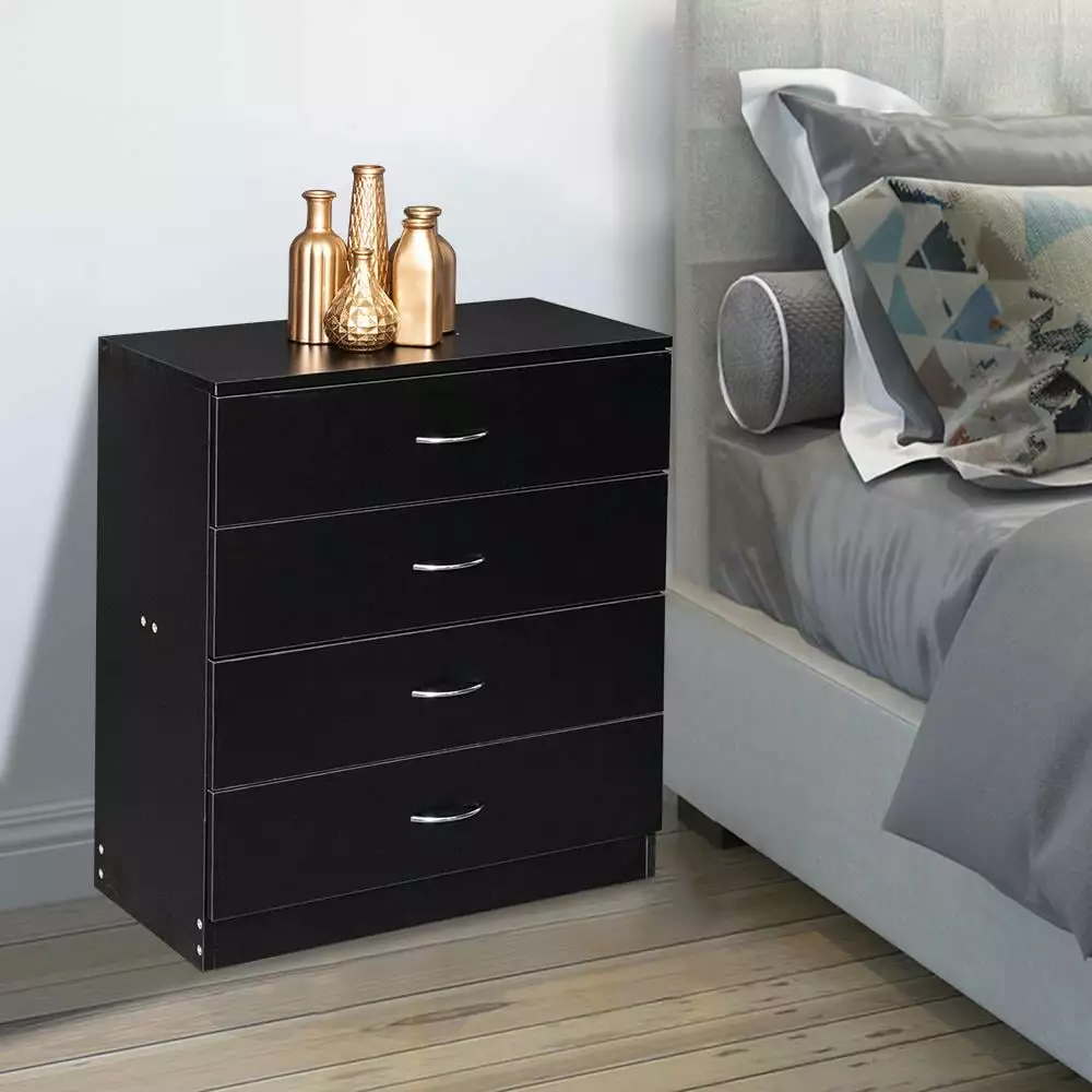 Ktaxon 4-Drawer Dresser Chest Cabinet Closet Office Bedroom Nightstand Side Table FCH