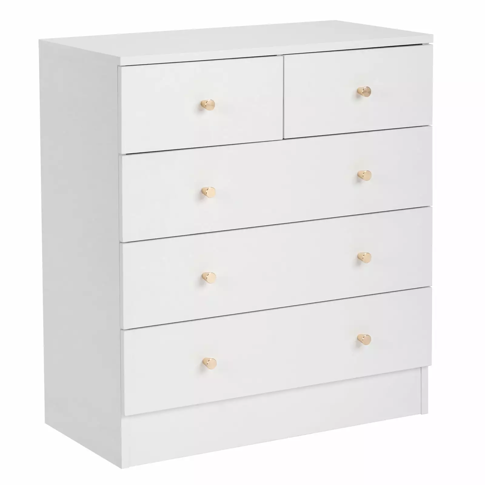 SalonMore 5-Drawer Wood Dresser Chest Bedroom Living Room Hallway White Storage Cabinet FCH