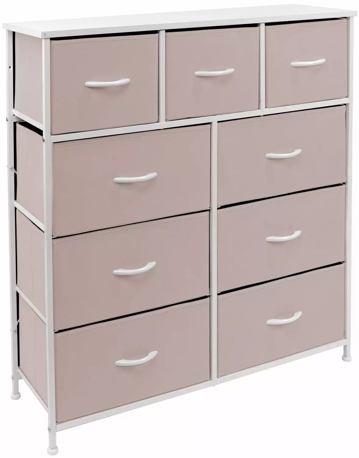 Nightstand Chest 9 Drawers Bedside Arranger Dresser Furniture Bedroom Office Pink Sorbus