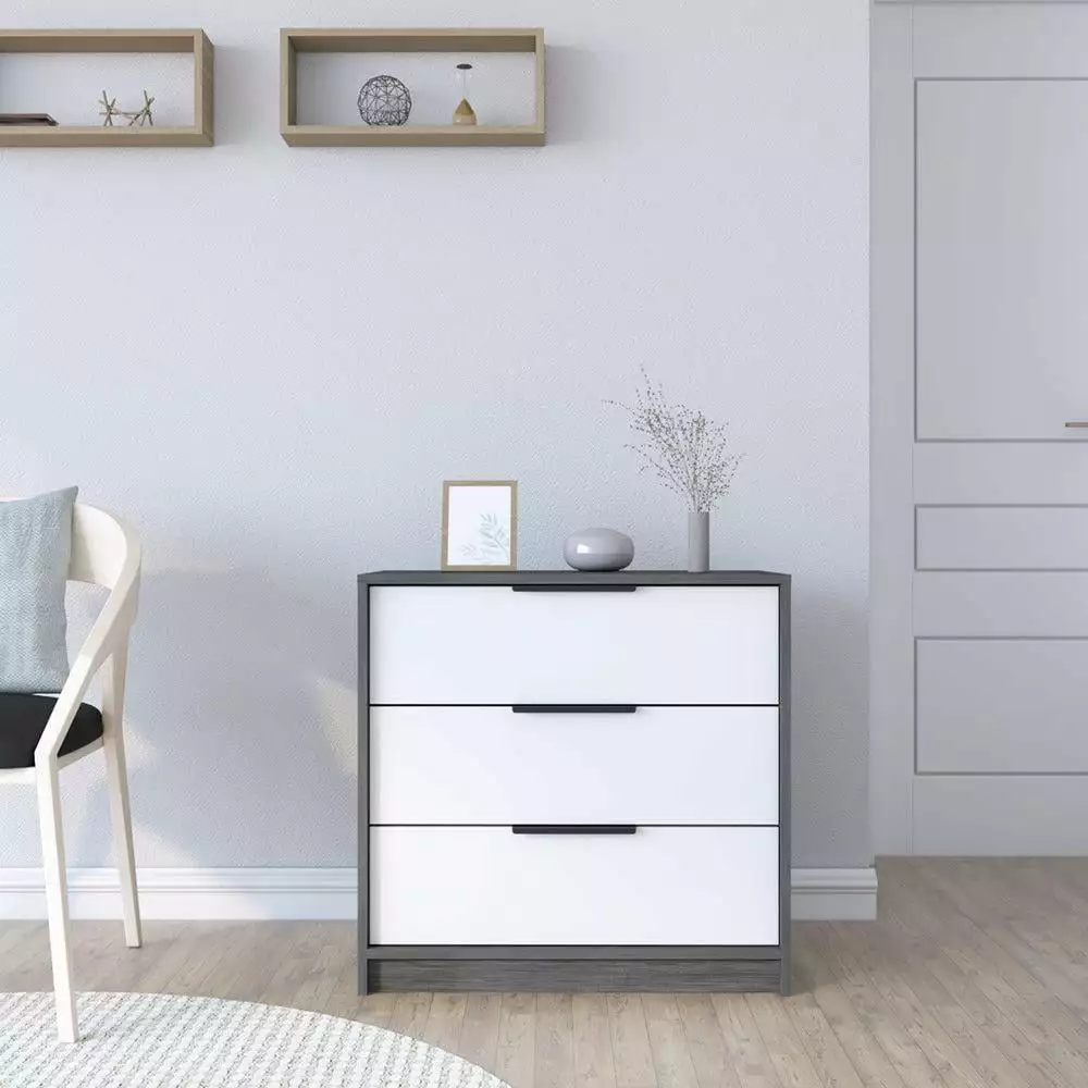 We Have Furniture 3 Drawer Dresser Exceptional Top Smokey Oak White