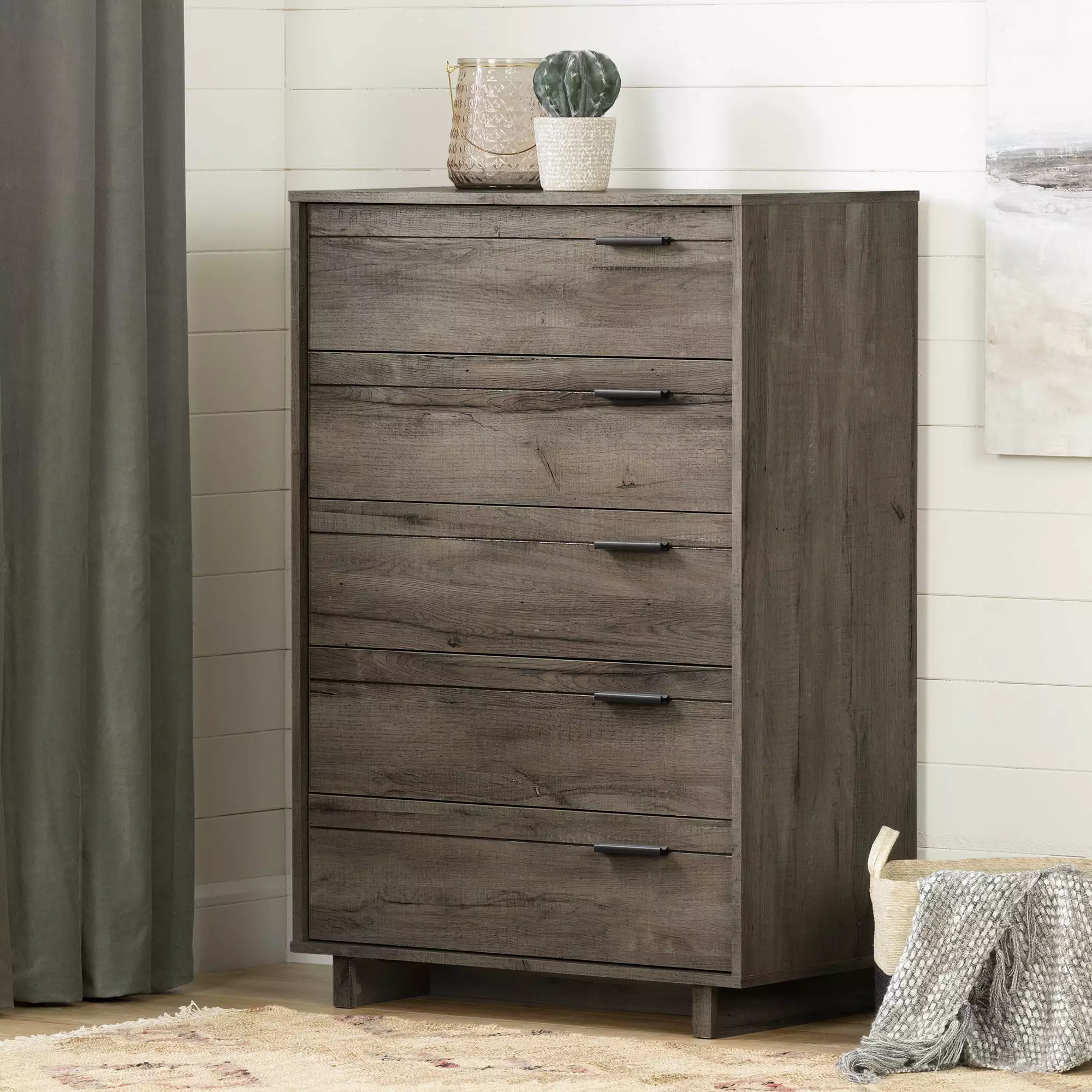 South Shore Fynn Contemporary 5-Drawers Kids Dresser Fall Oak - Particle Board Construction