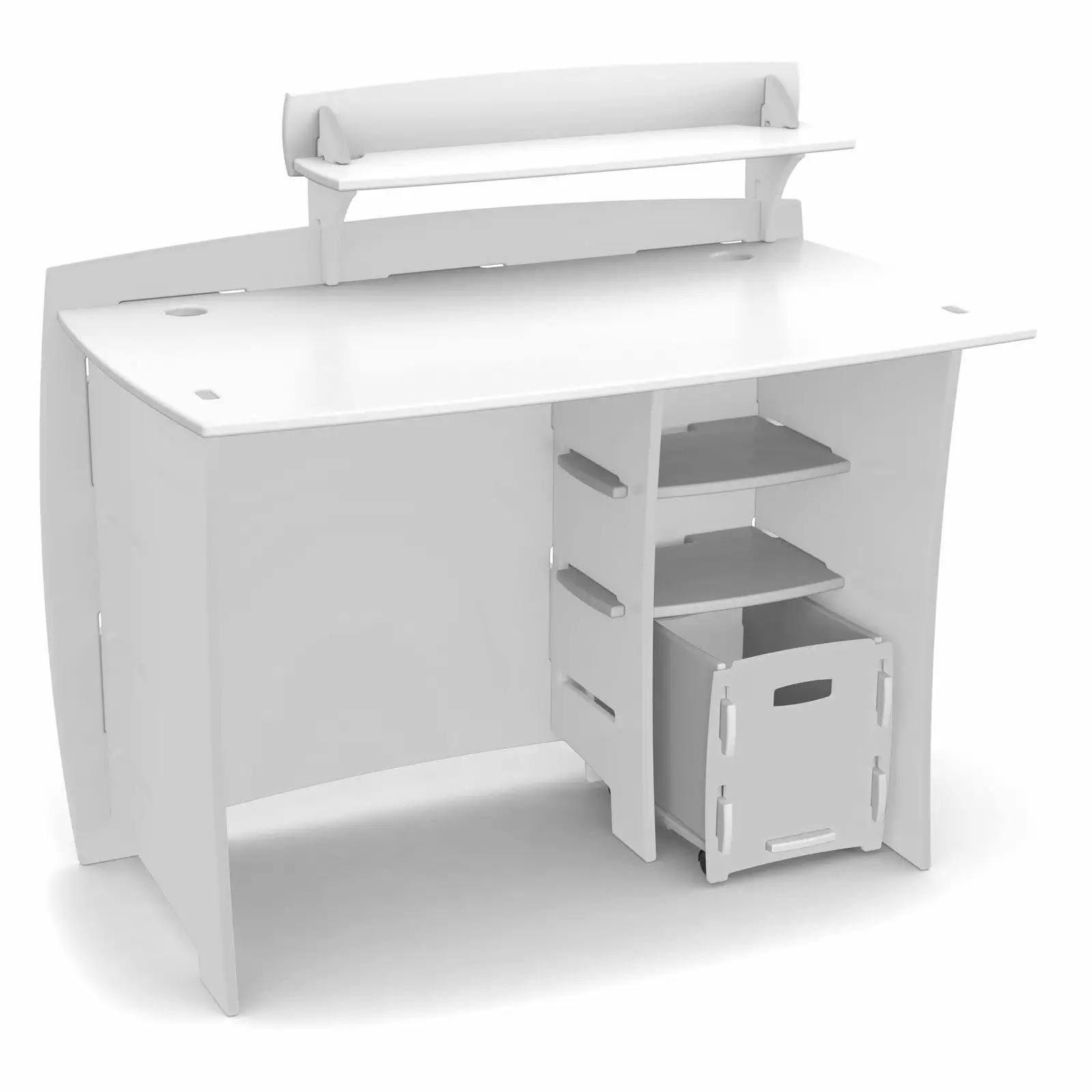 Legare 43 Inch Timeless Kids Desk File Cart White Children's Study Desk