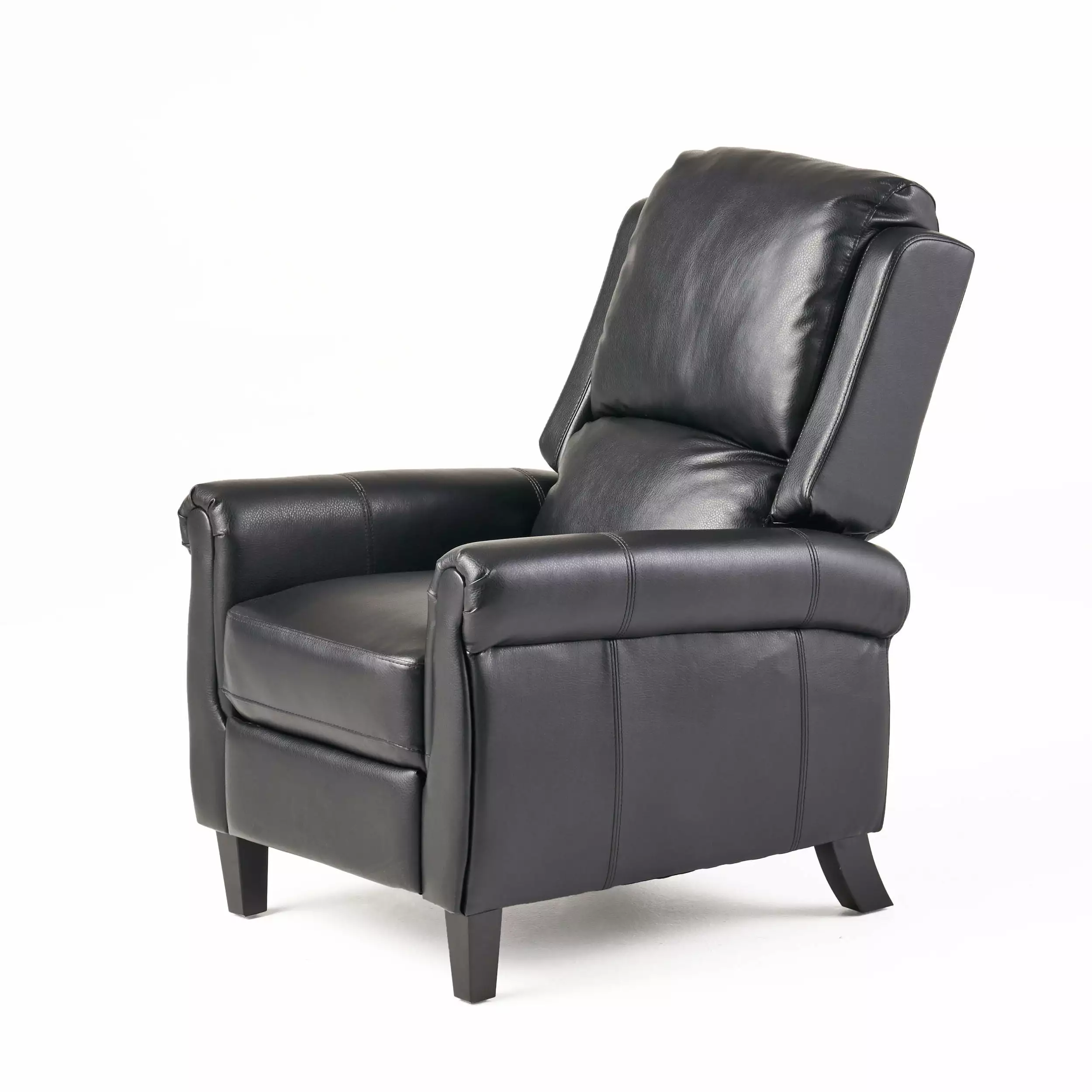 GDF Studio Memphis Faux Leather Recliner Club Chair Black Modern Living Room Denise Austin Home