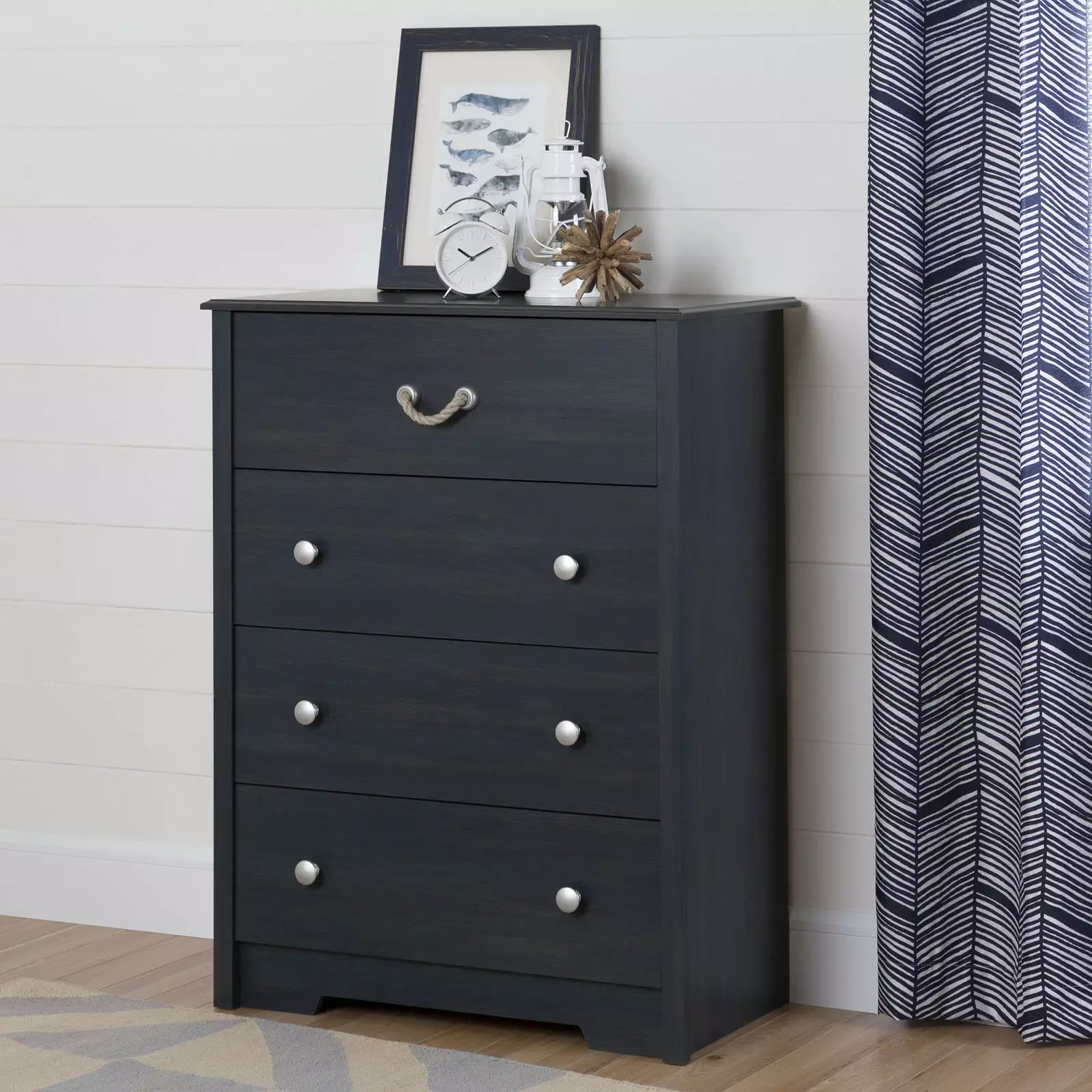 South Shore Aviron Coastal 4 Drawers Chest Blueberry - Bedroom Storage Dresser