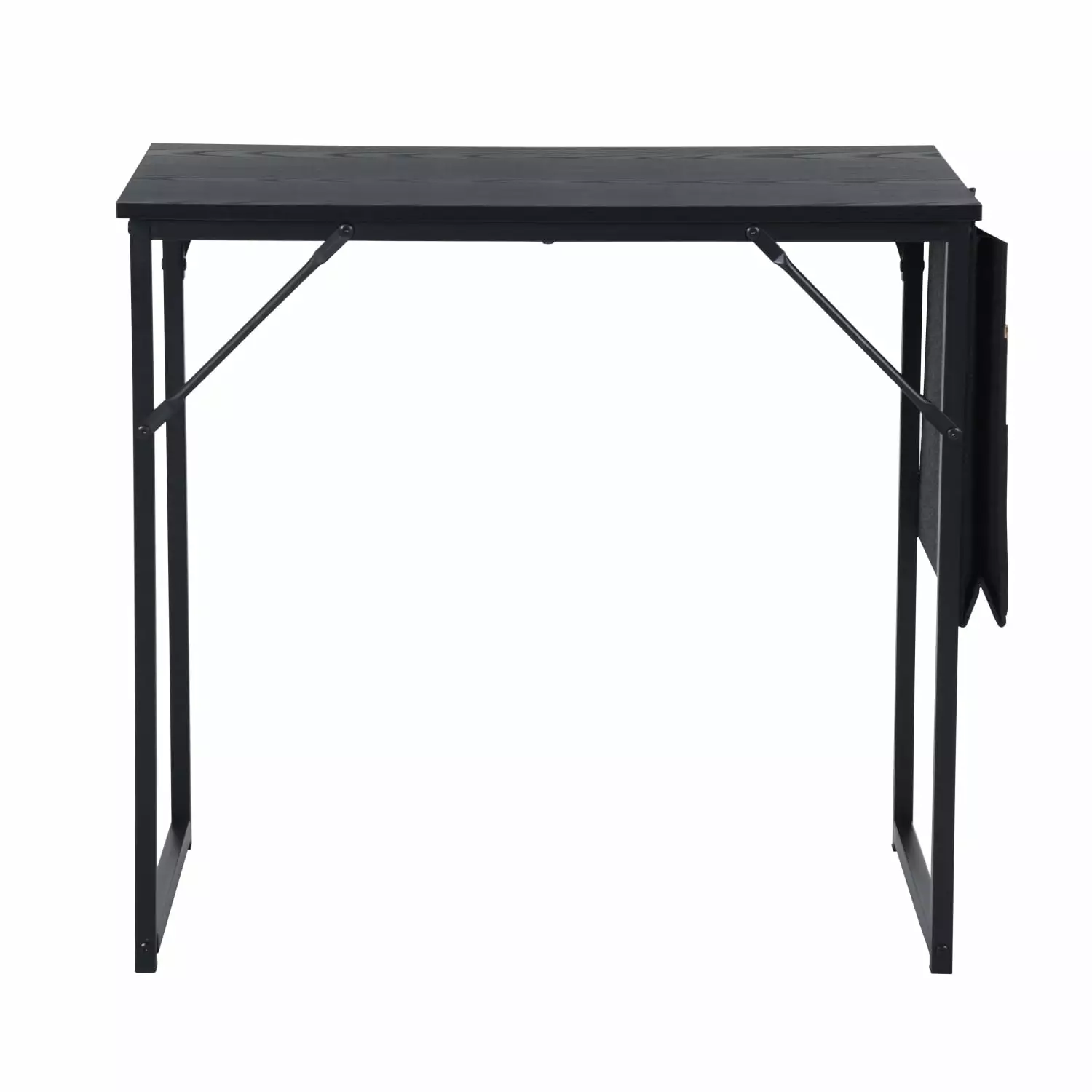 Homy Casa Computer Desk 32 Inch Study Writing Table Storage Bag Black Metal Frame