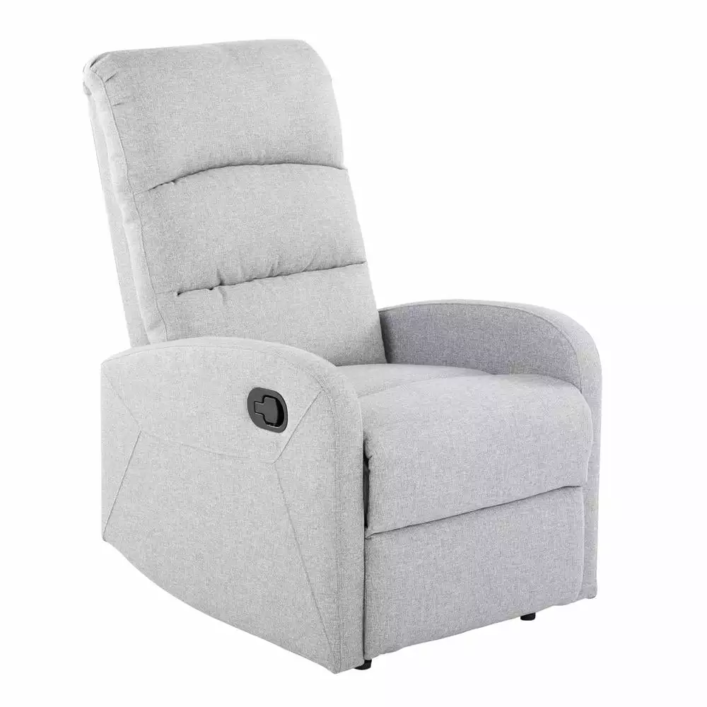 LumiSource Dormi Contemporary Fabric Recliner Chair Gray Modern Living Rooms