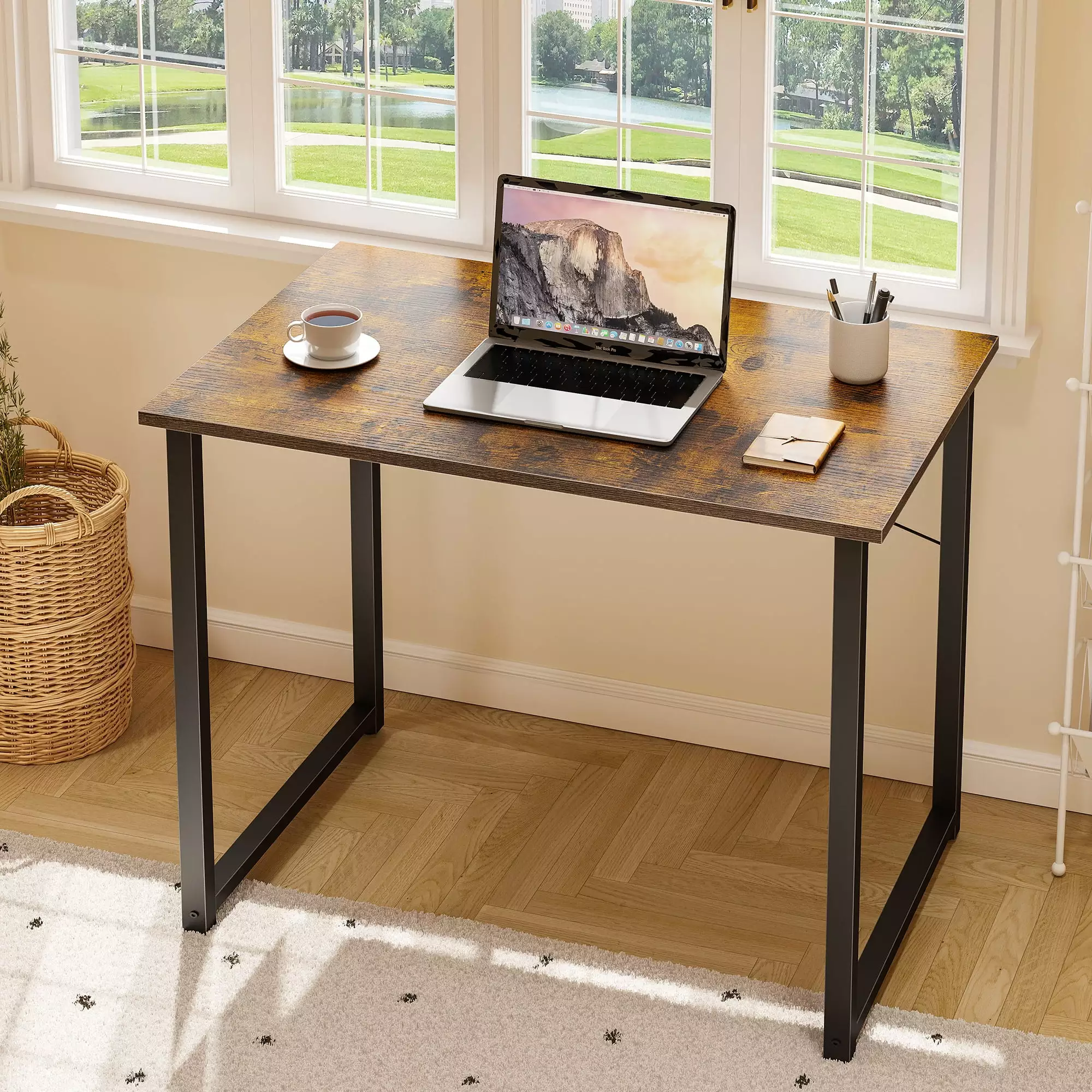 32 Inch Small Computer Desk Small Spaces Modern Simple Style Vintage KKL