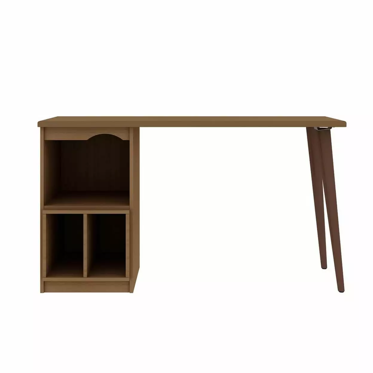 Manhattan Ease Hampton 53.54 Home Office Desk 3 Cubby Spaces and Solid Wood Legs Maple Cream Manhattan Comfort