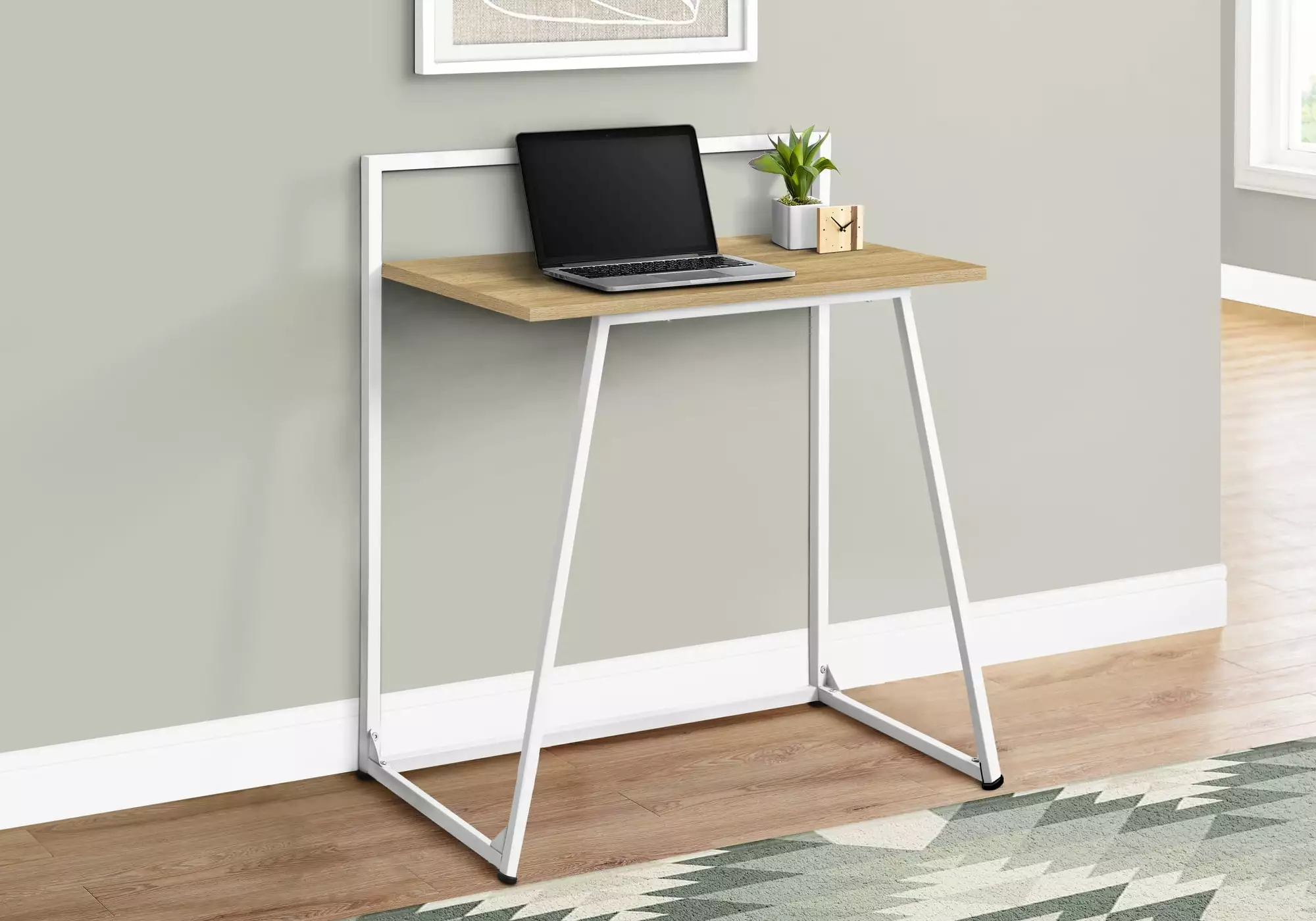 Monarch Specialties Computer Desk Juvenile Small Writing Table Style 30L Wood-Look Metal