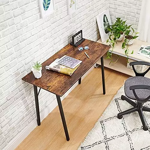 Coavas 40 Inch Small Computer Desk Students Easy Assembly Study Writing Table Home Office Desk Black Metal Frame my_brand