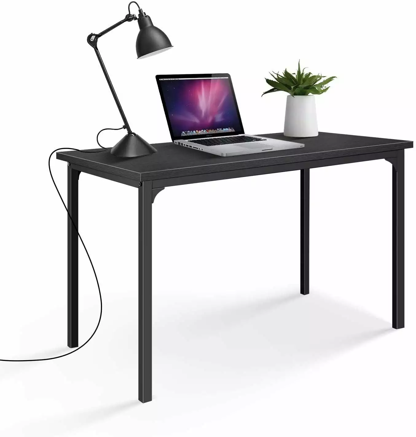 Deluxe Modern Design Computer Desk - Black Simple Style Table Working Studying Writing or Gaming OMCCHK