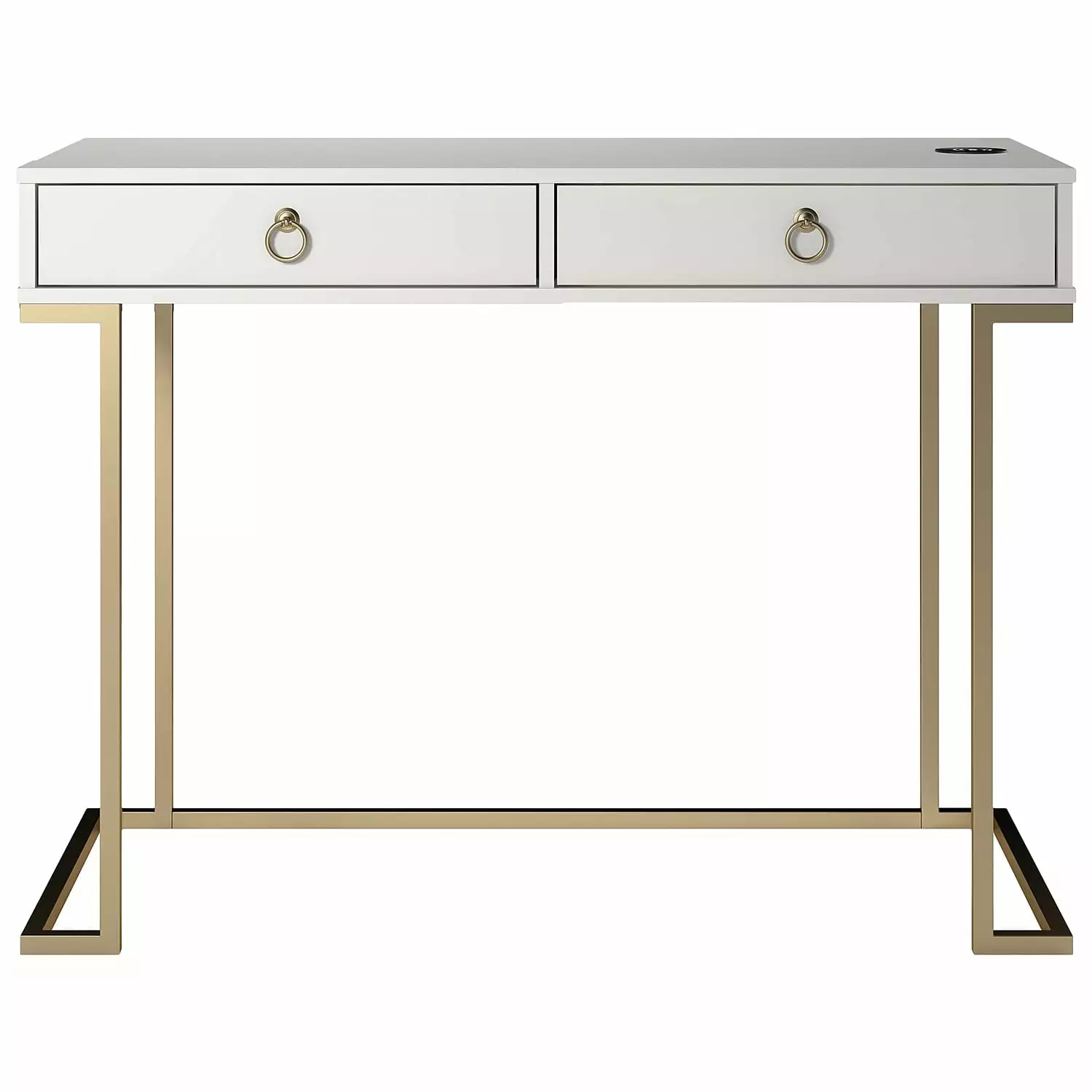 Ameriwood Home Serenity Engineered Wood & Metal Computer Desk White Gold RealRooms
