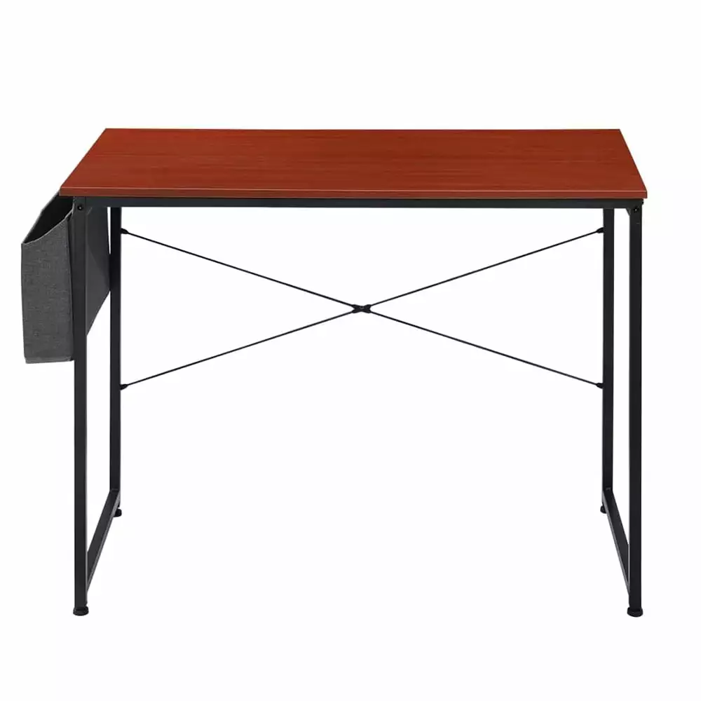 32-Inch Computer Desk Home Office Writing Study Desk Storage Bag Modern Simple Laptop Table Reddish Brown Unbrand