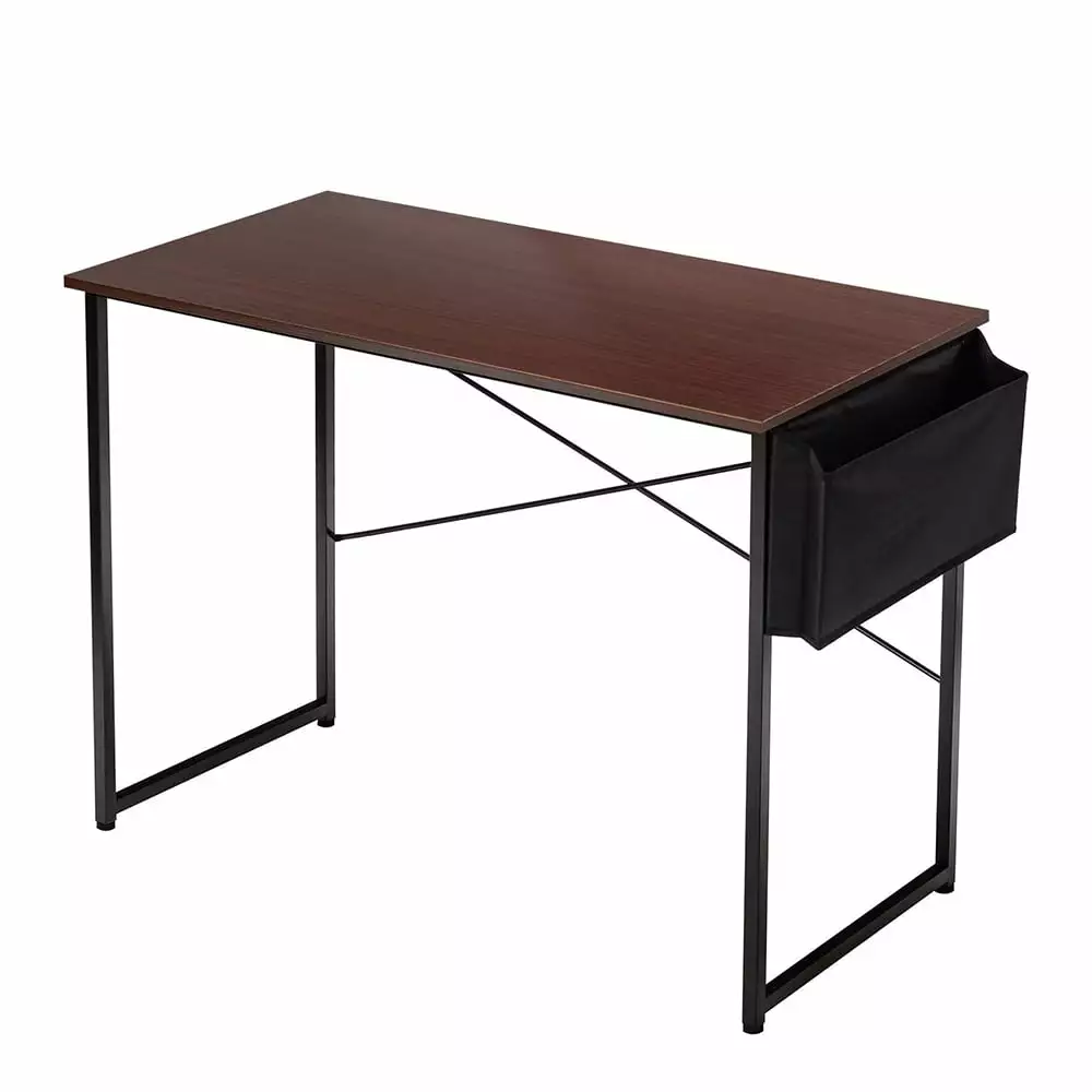 40 Inch Home Office Computer Desk Storage Bag Dark Brown Study Writing Desk Small Spaces Unbrand