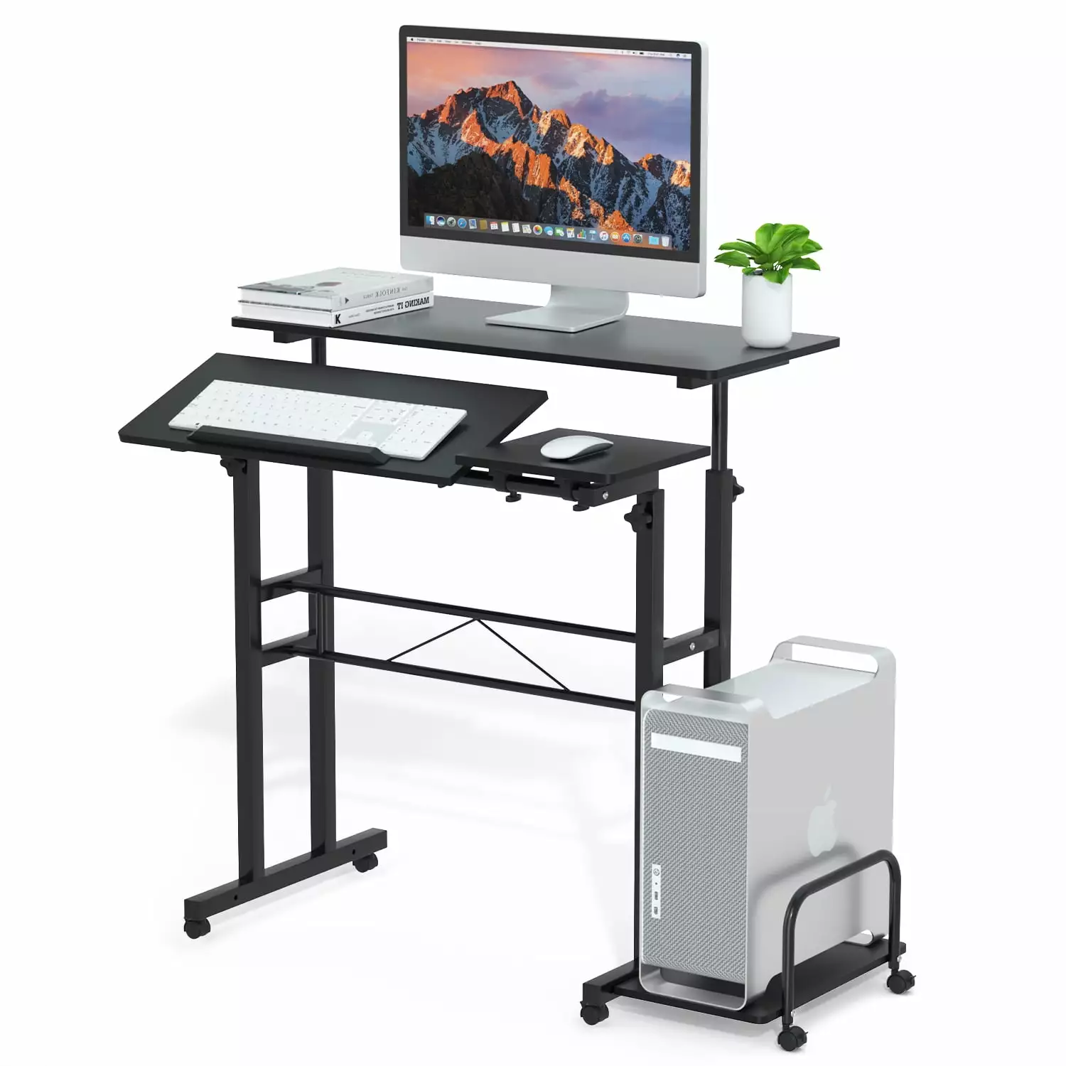 Urban Deco Computer Desk Small Spaces - Modern Simple Style Timeless Black Table
