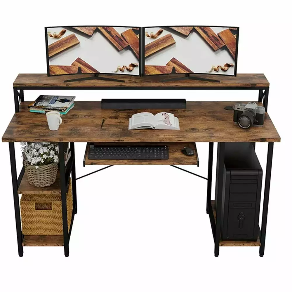 Computer Desk Studying Writing Table Home Office Modern Style Storage Shelf Wacanda