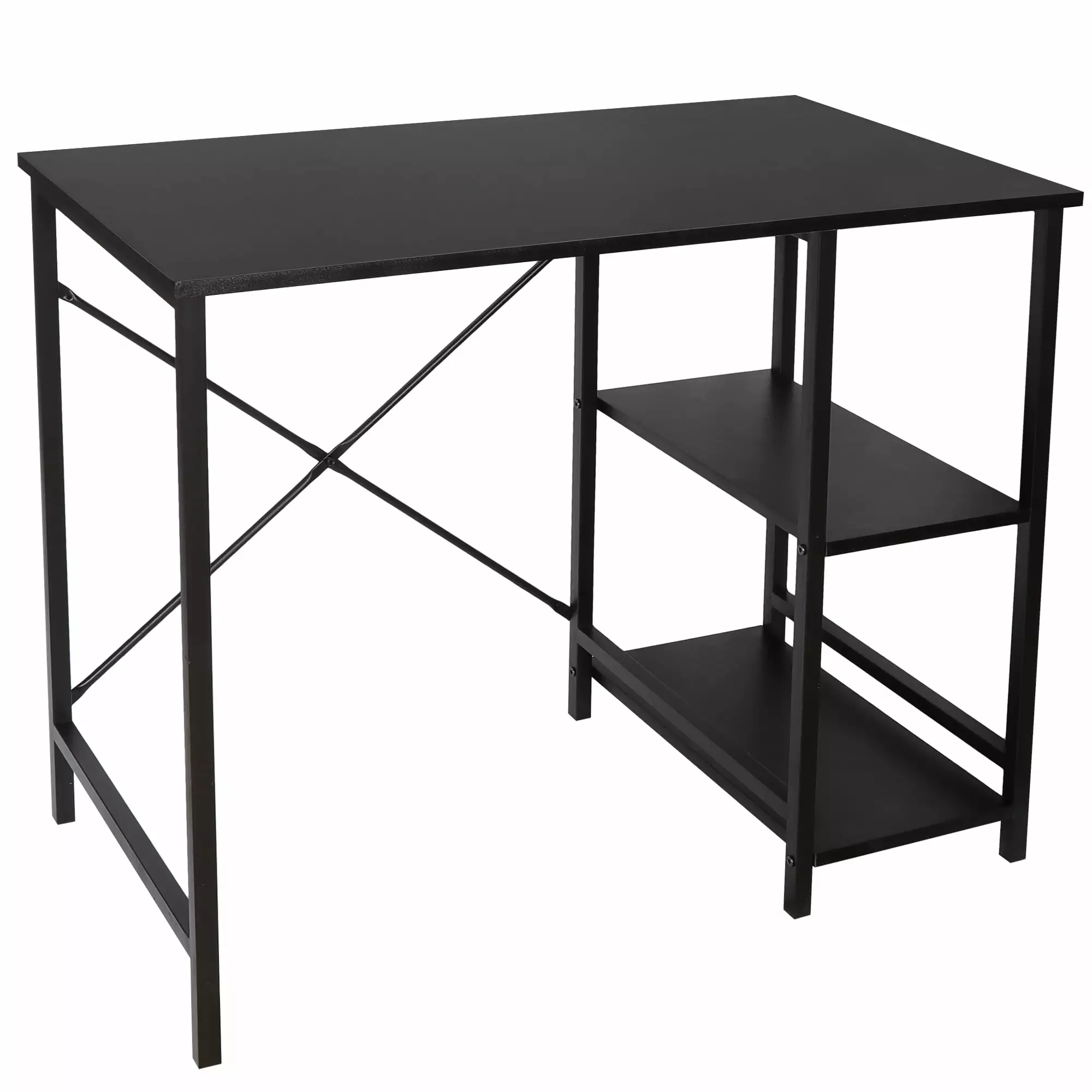 ZENSTYLE Computer Desk - Black Writing Desk Corner Workstation PC Table Home Office