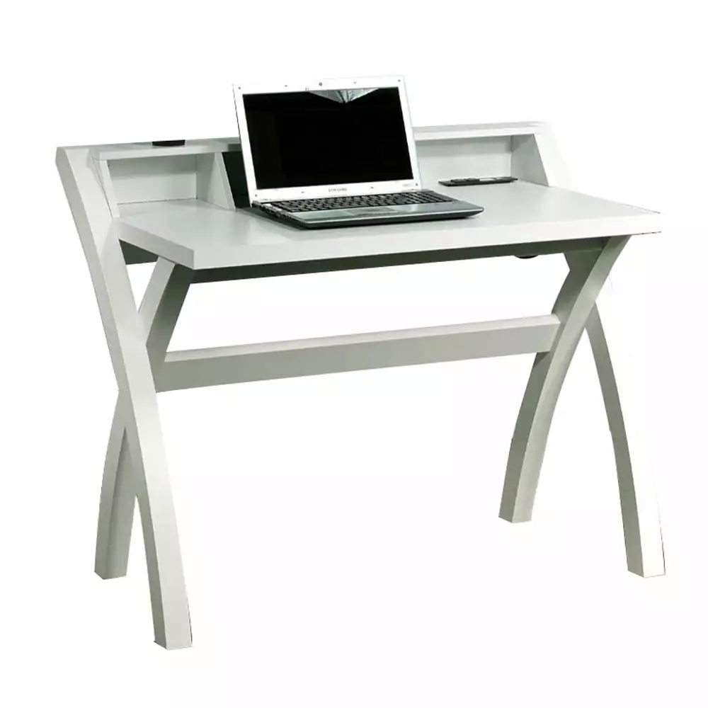 Polished Contemporary Desk Cross Legs White Saltoro Sherpi Modern Home Office Desk