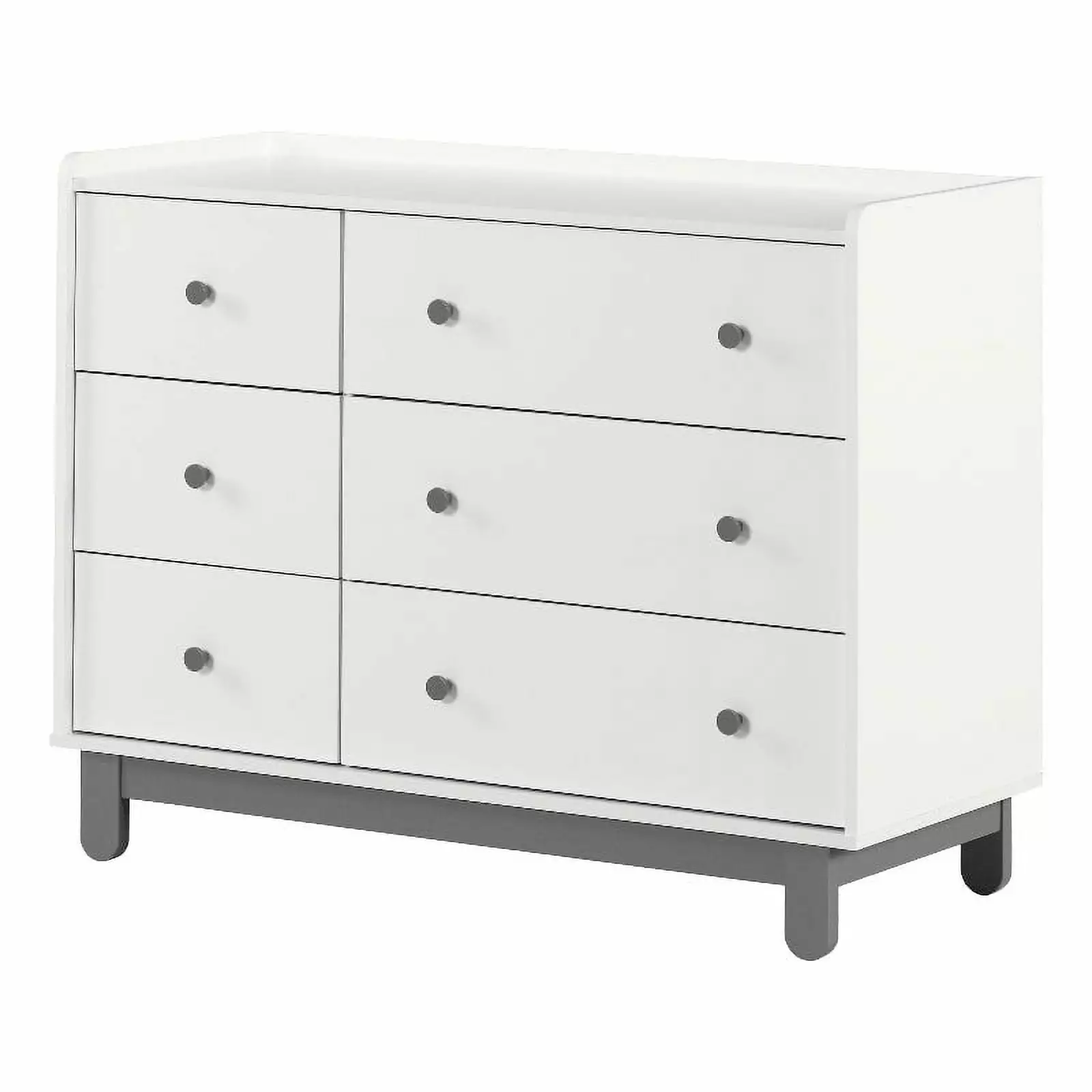 Pemberly Row Modern 6-Drawer Double Dresser Soft Gray and White - Elegant Storage