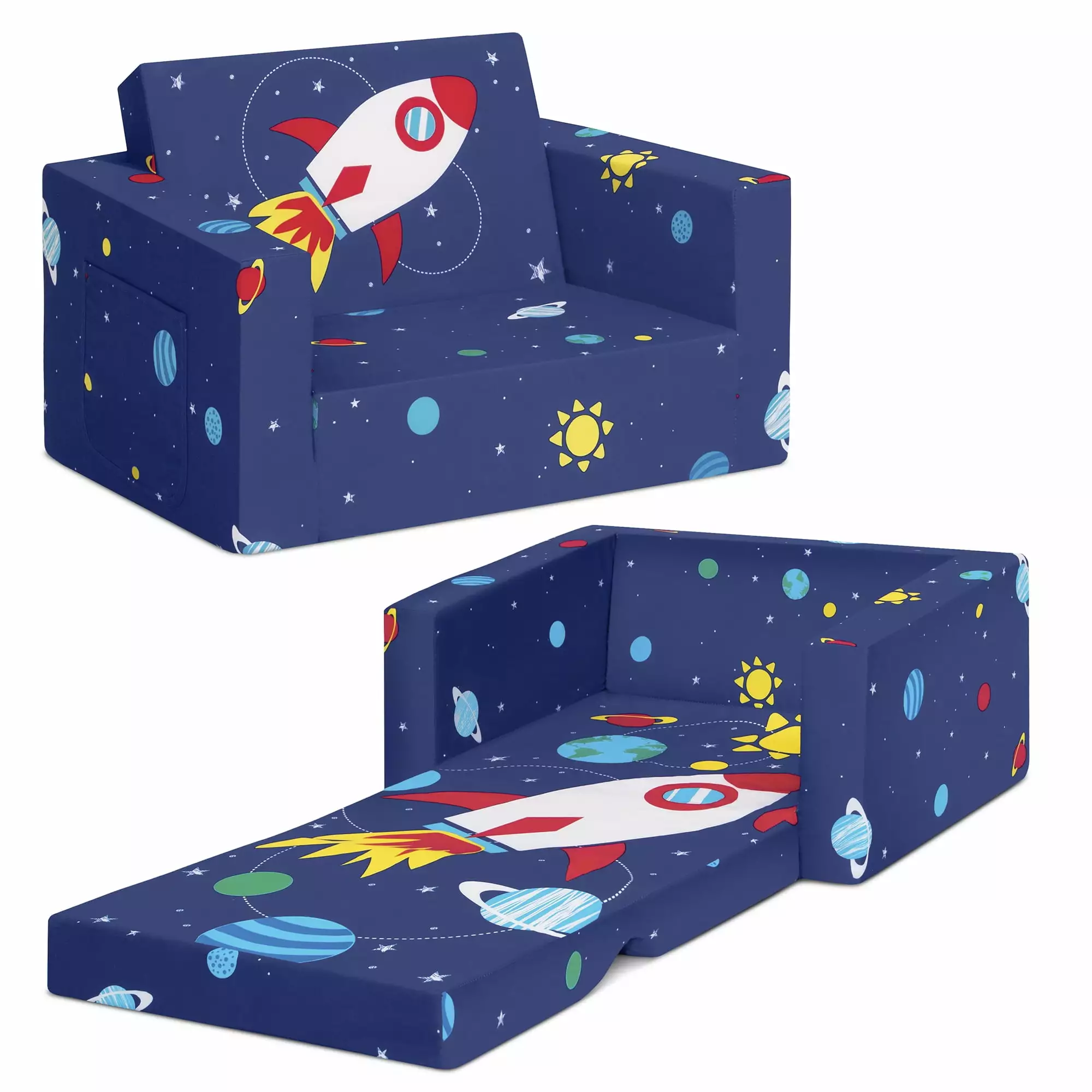 Delta Children Cozee Flip-Out Chair - 2--1 Convertible Chair to Lounger Kids Space Design - Perfect Playrooms and Bedrooms