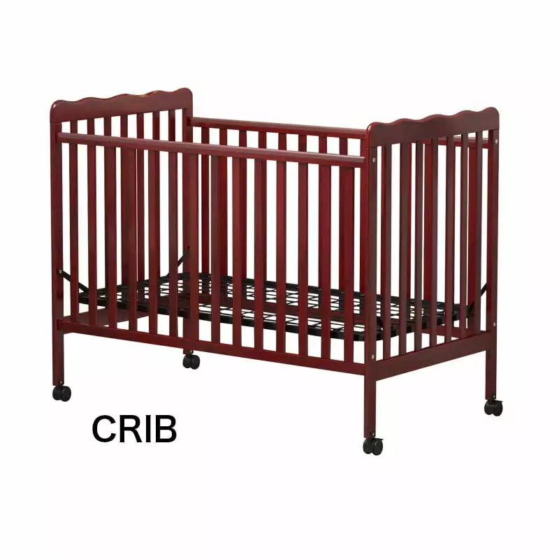 3--1 Convertible Crib to Toddler Bed GREENGUARD Gold Certified Adjustable Mattress Height Locking Wheels HOMIQUEEN