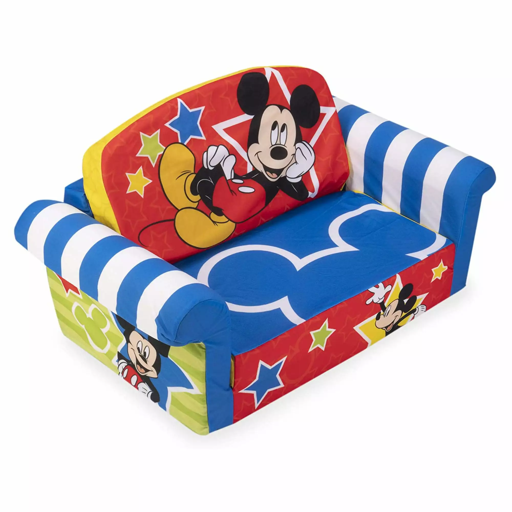 Marshmallow Furniture Kids 2--1 Flip Open Foam Sofa Bed - Mickey Mouse Design