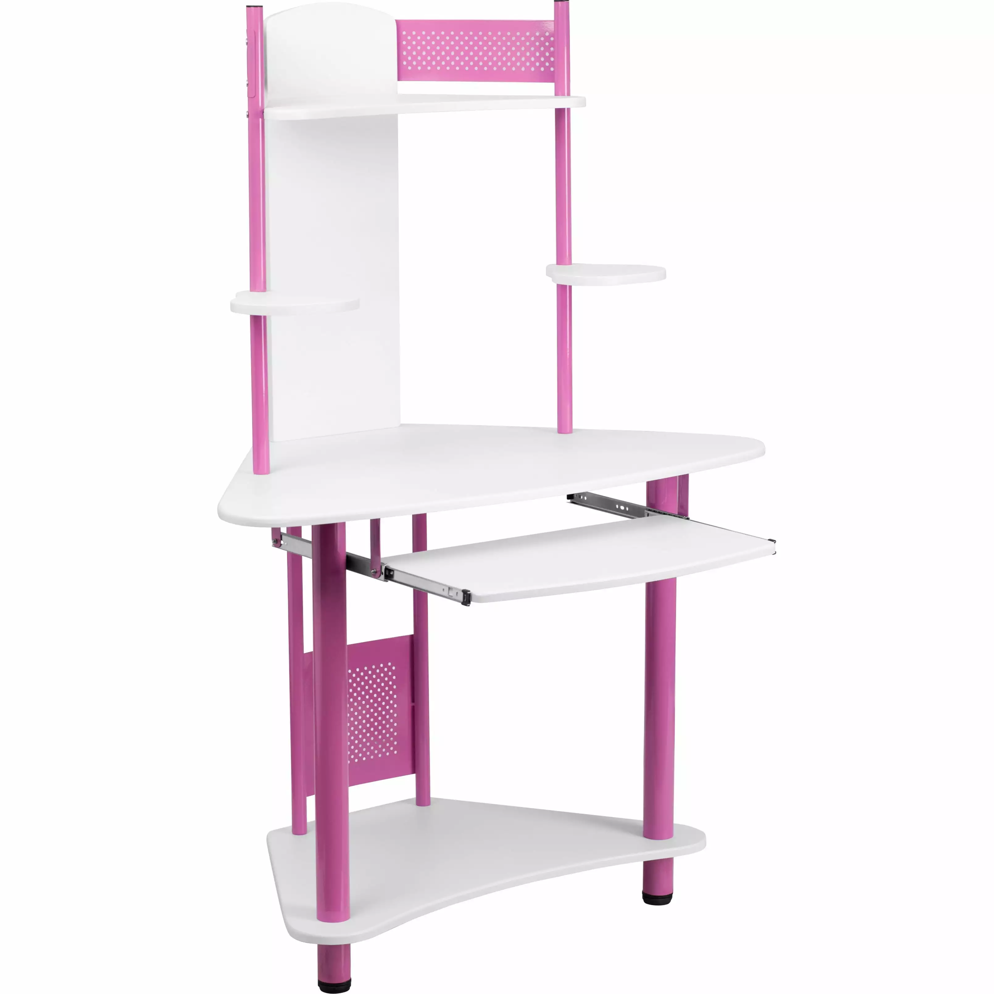 Flash Furniture Pink Corner Computer Desk Hutch