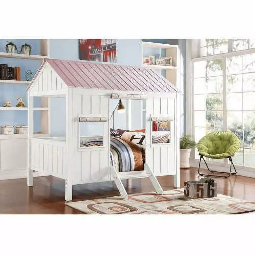 Spring Cottage Full Bed White Pink Girls Bedroom Furniture Shabby Chic Design NOBRAND