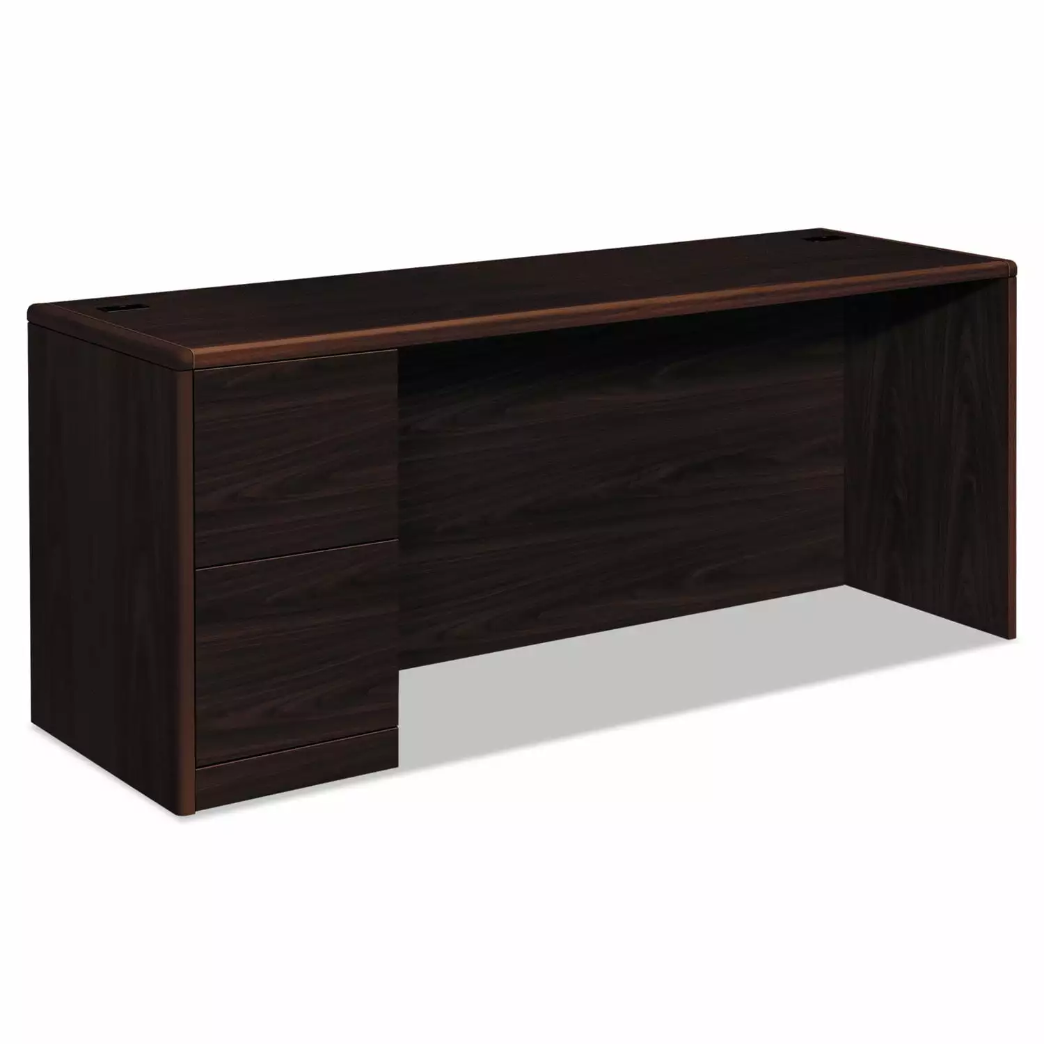 HON 10700 Series Left Pedestal Credenza 72 Inch Wide Mahogany Office Desk