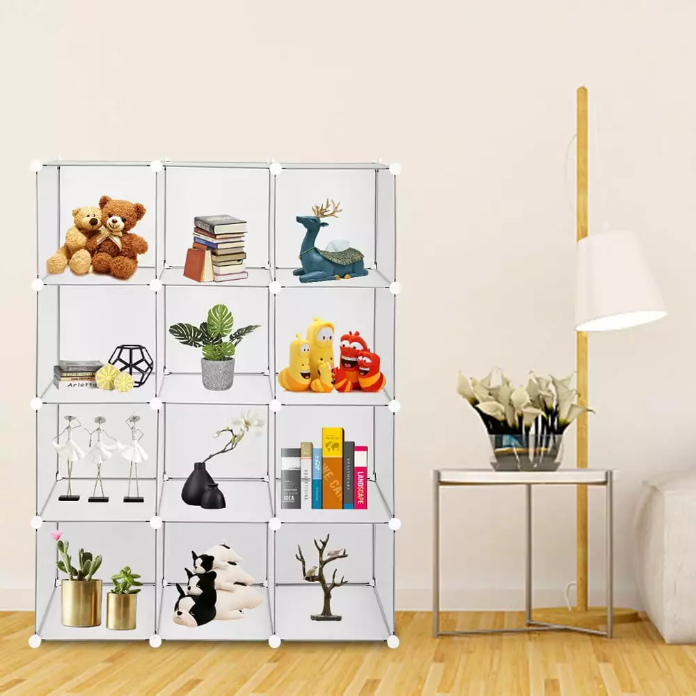 Topcobe Cube Storage Arranger Book Shelf 12 Cube Storage Unit Clothes Plastic Cube Storage Shelves