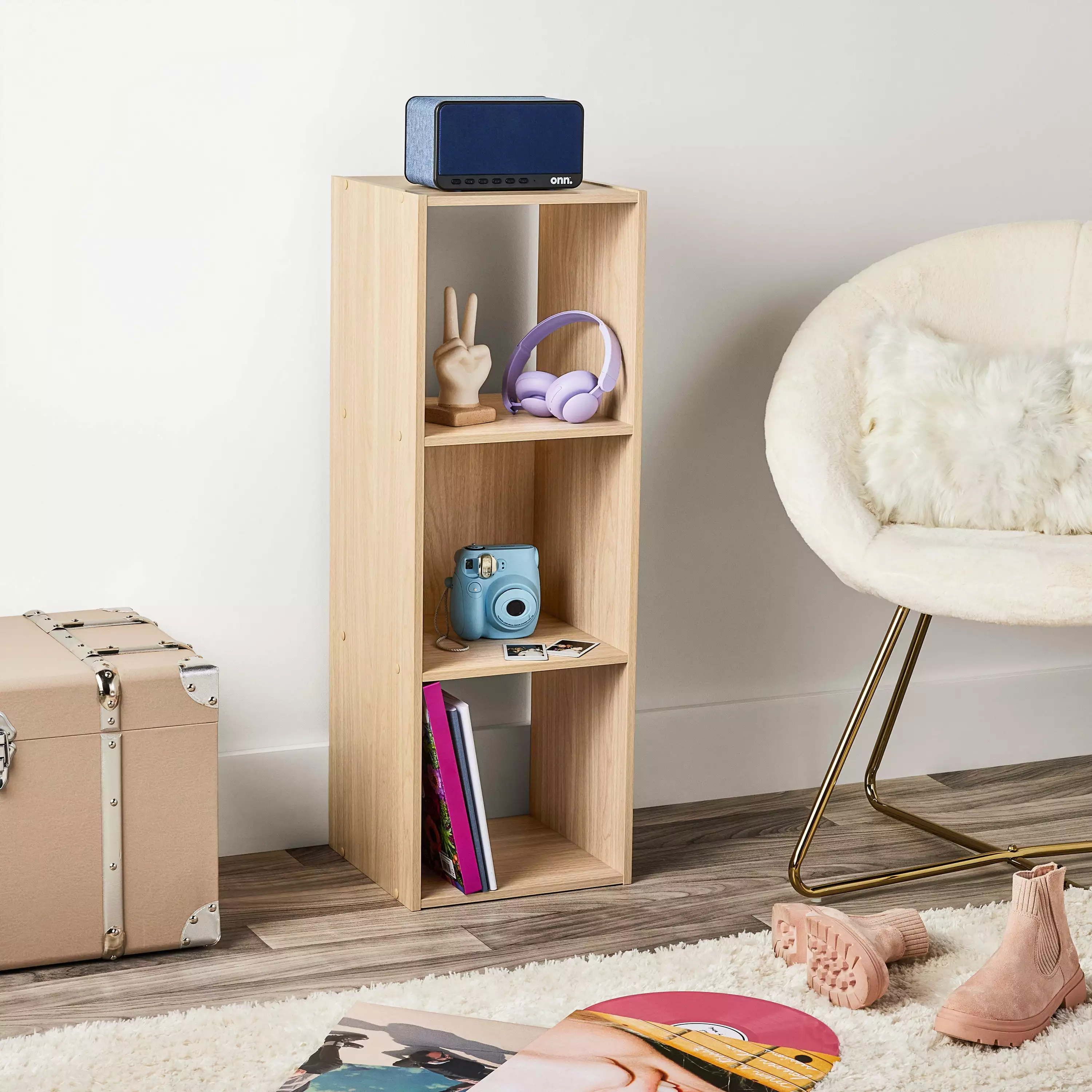 Mainstays 11 3-Cube Storage Arranger Spring Pine