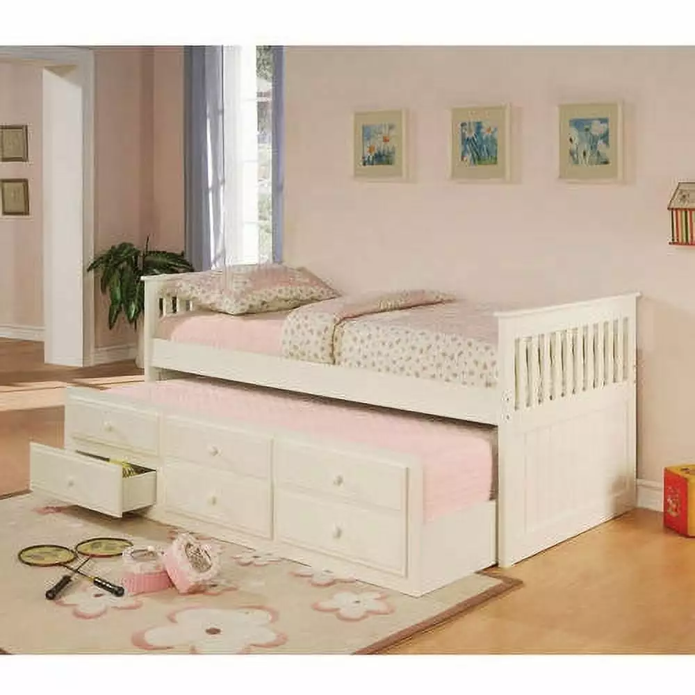 Coaster La Salle Twin Daybed Trundle White Finish Coaster Company