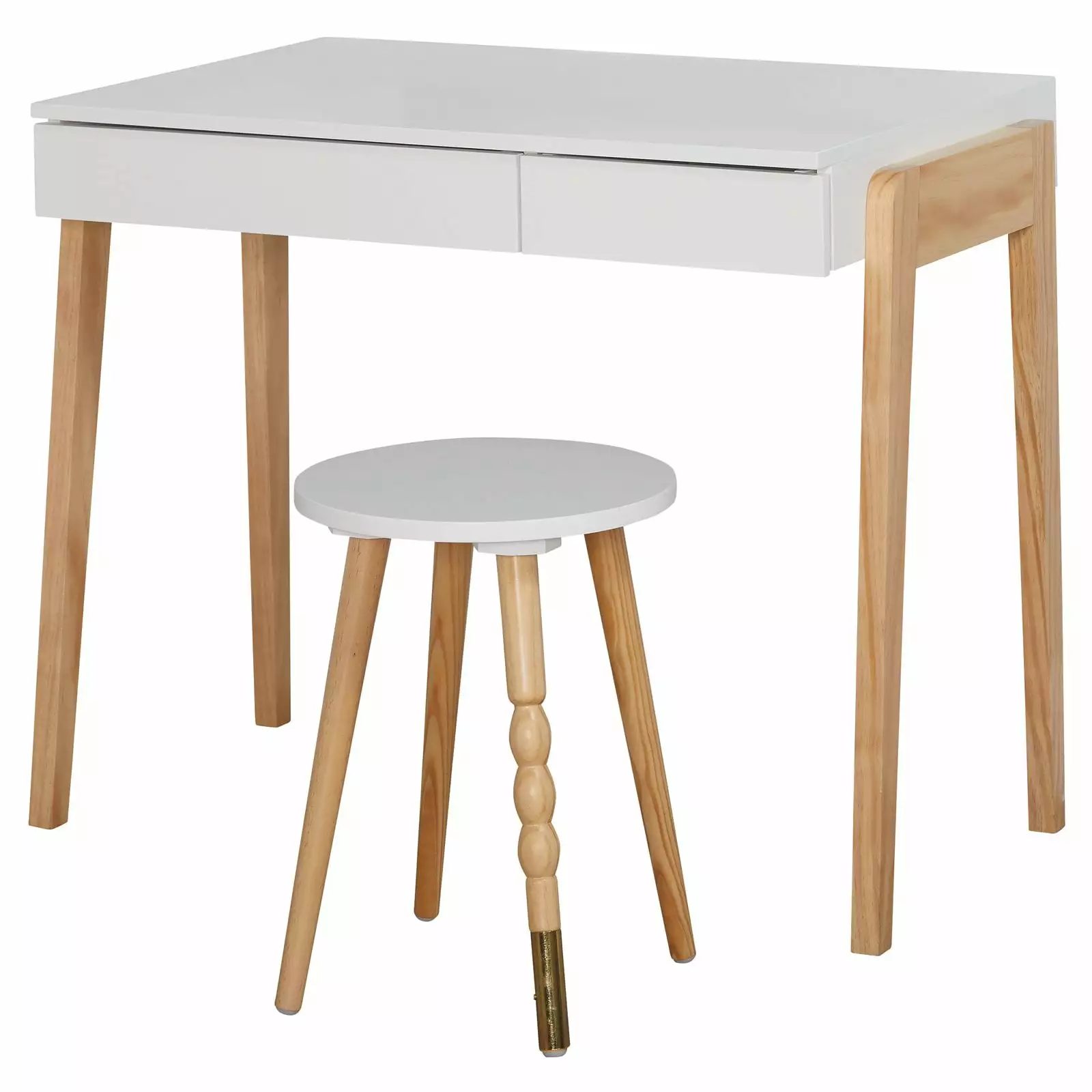 Mezzanine Shoppe Riley Modern Two Tone Home Office Desk and Stool Set White 2 Piece All Other Brands
