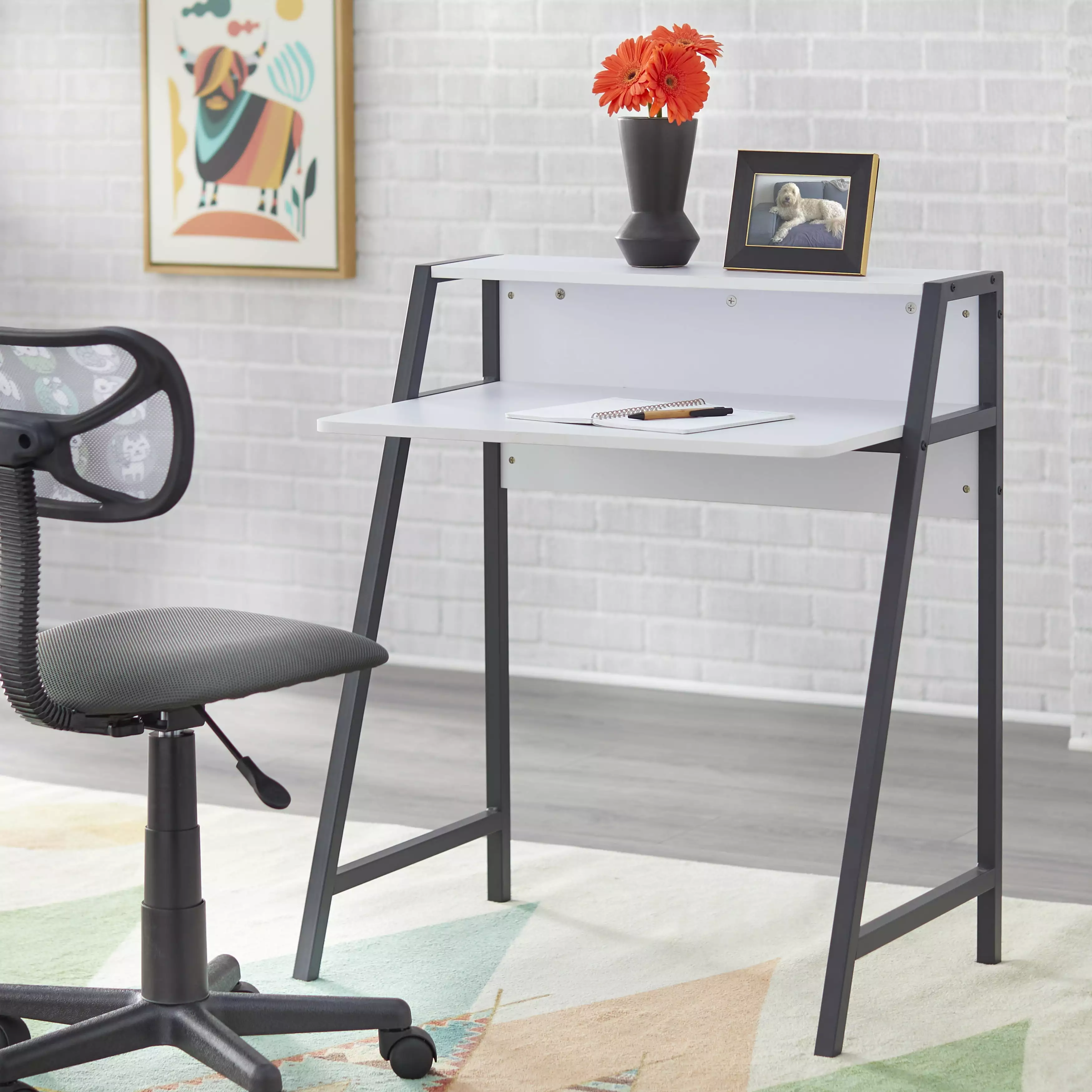 TMS Focus Metal Frame Kids Study Desk Shelf Two-Tone Multiple Colors