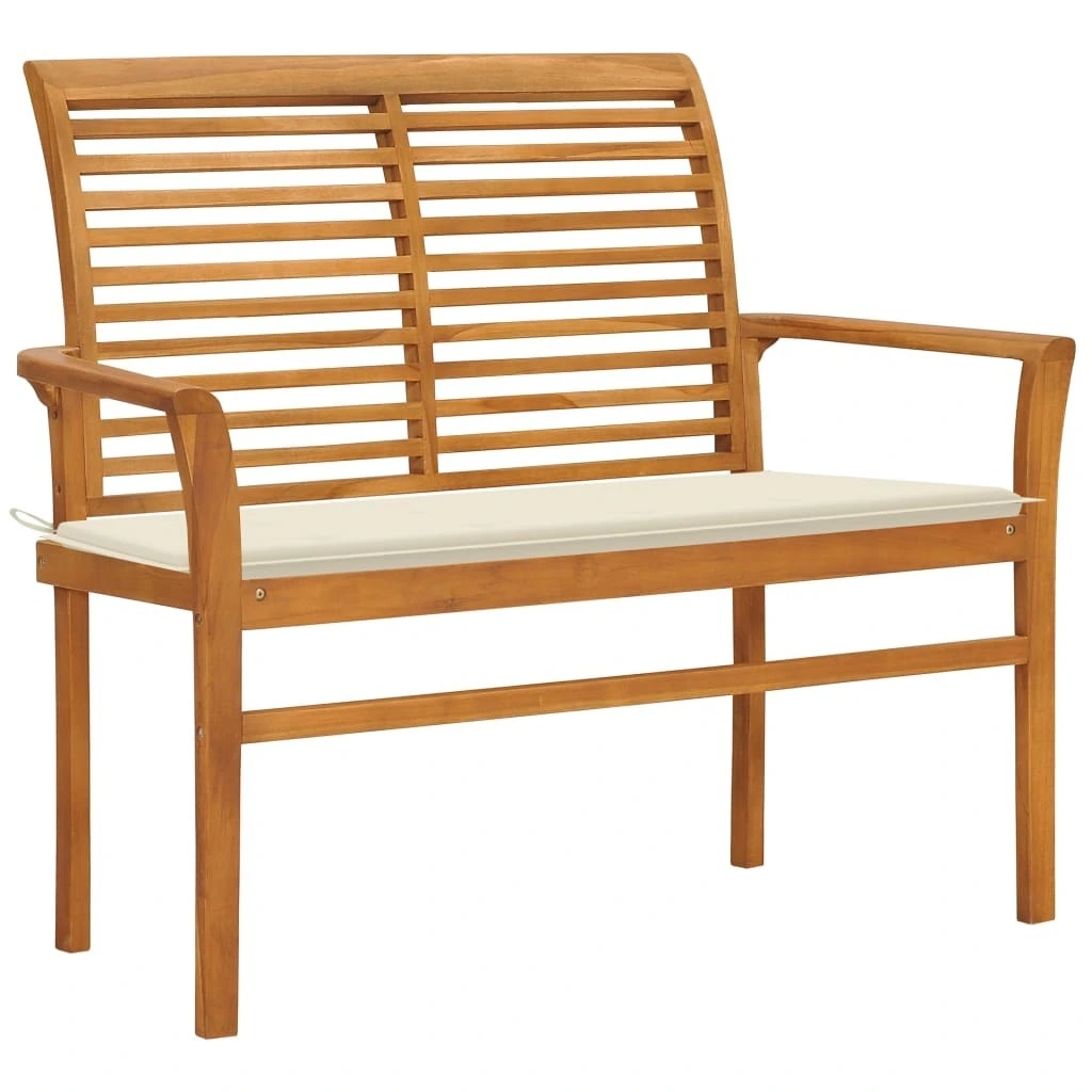 4-Piece Dining Chairs Taupe Cushions Solid Teak Wood Phoenix Dropship