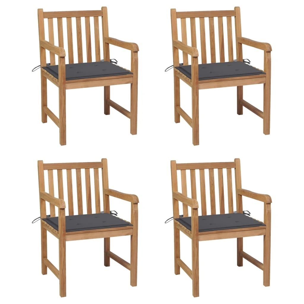 8-Piece Dining Chairs Blue Cushions Solid Teak Wood Phoenix Dropship