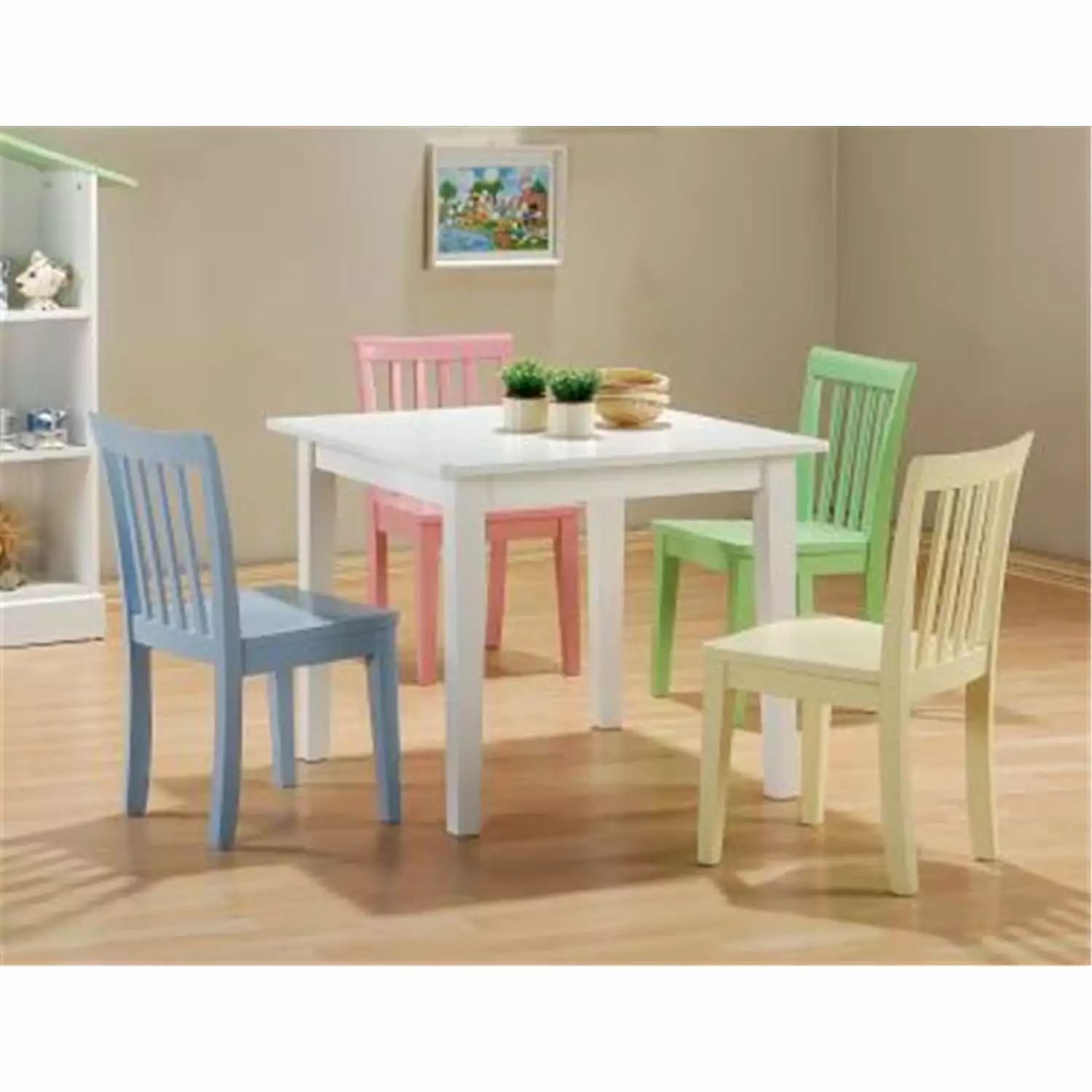 Rory 5-Piece Dining Set Multi Color Kids Table and Chairs Coaster Company