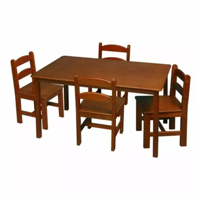 Honey Rectangle Square Table 4 Chairs Kids and Adults SeatSolutions