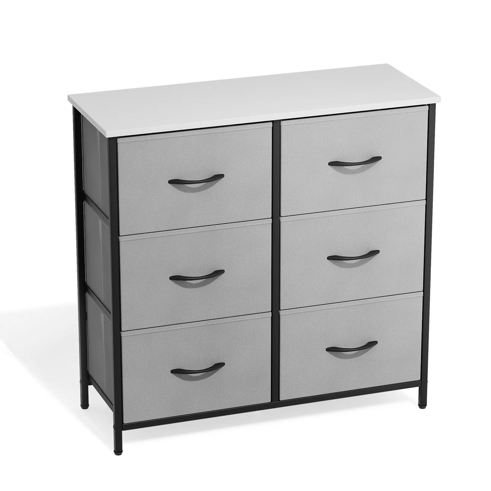 Magshion 6 Drawer Double Dresser Modern Gray Chest Bedroom and Entryway