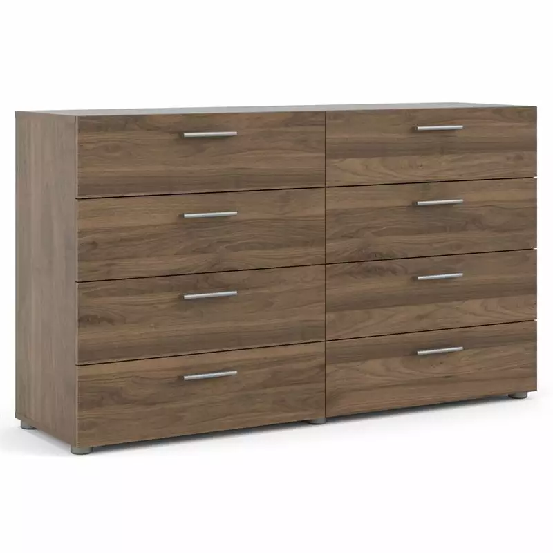 Pemberly Row 8 Drawer Double Dresser Walnut