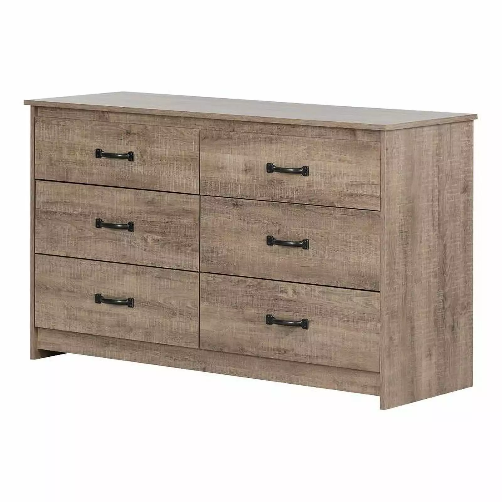 Pemberly Row Farmhoutilize 6-Drawer Double Dresser Weathered Oak