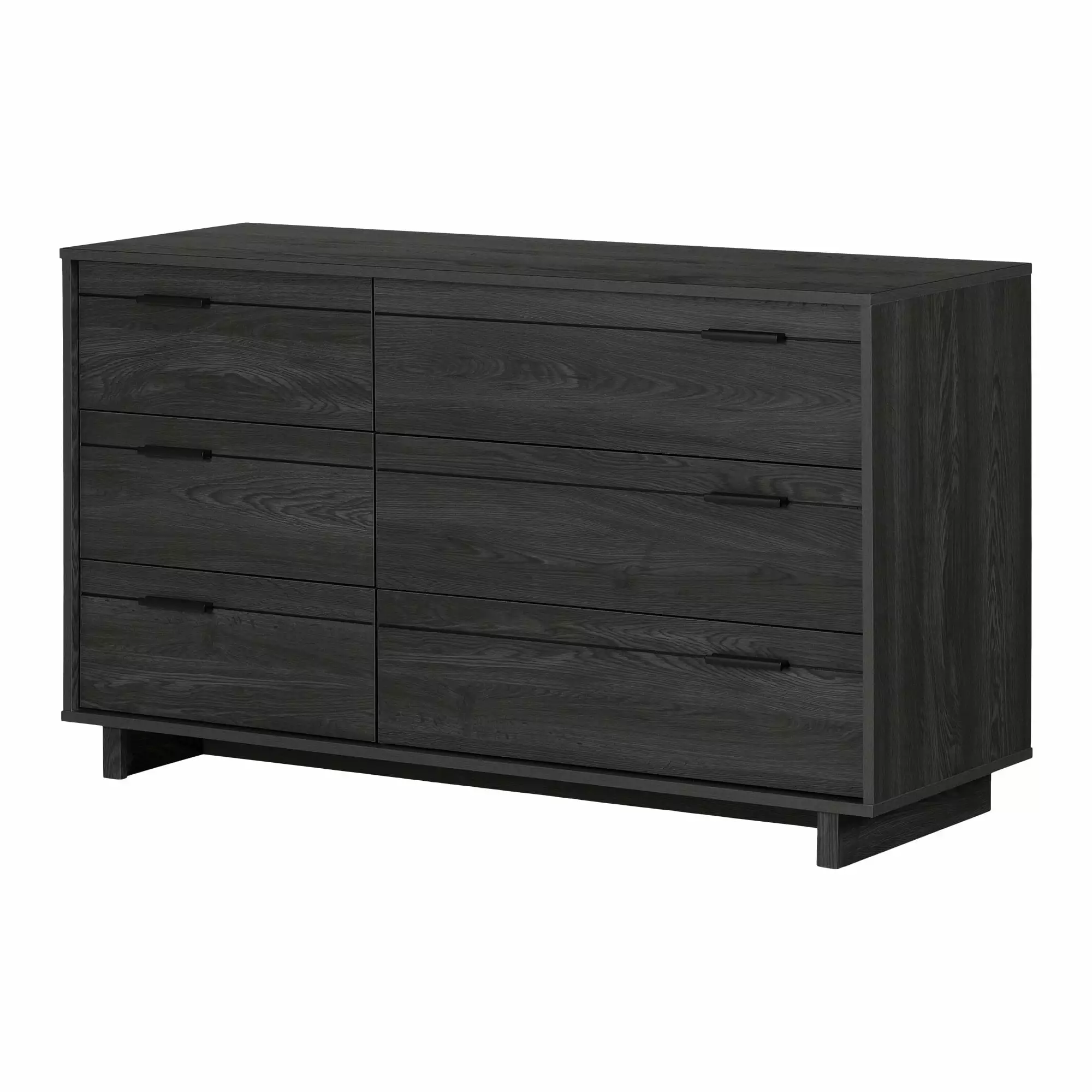 South Shore Fynn 6-Drawer Double Dresser Gray Oak Contemporary Bedroom Furniture