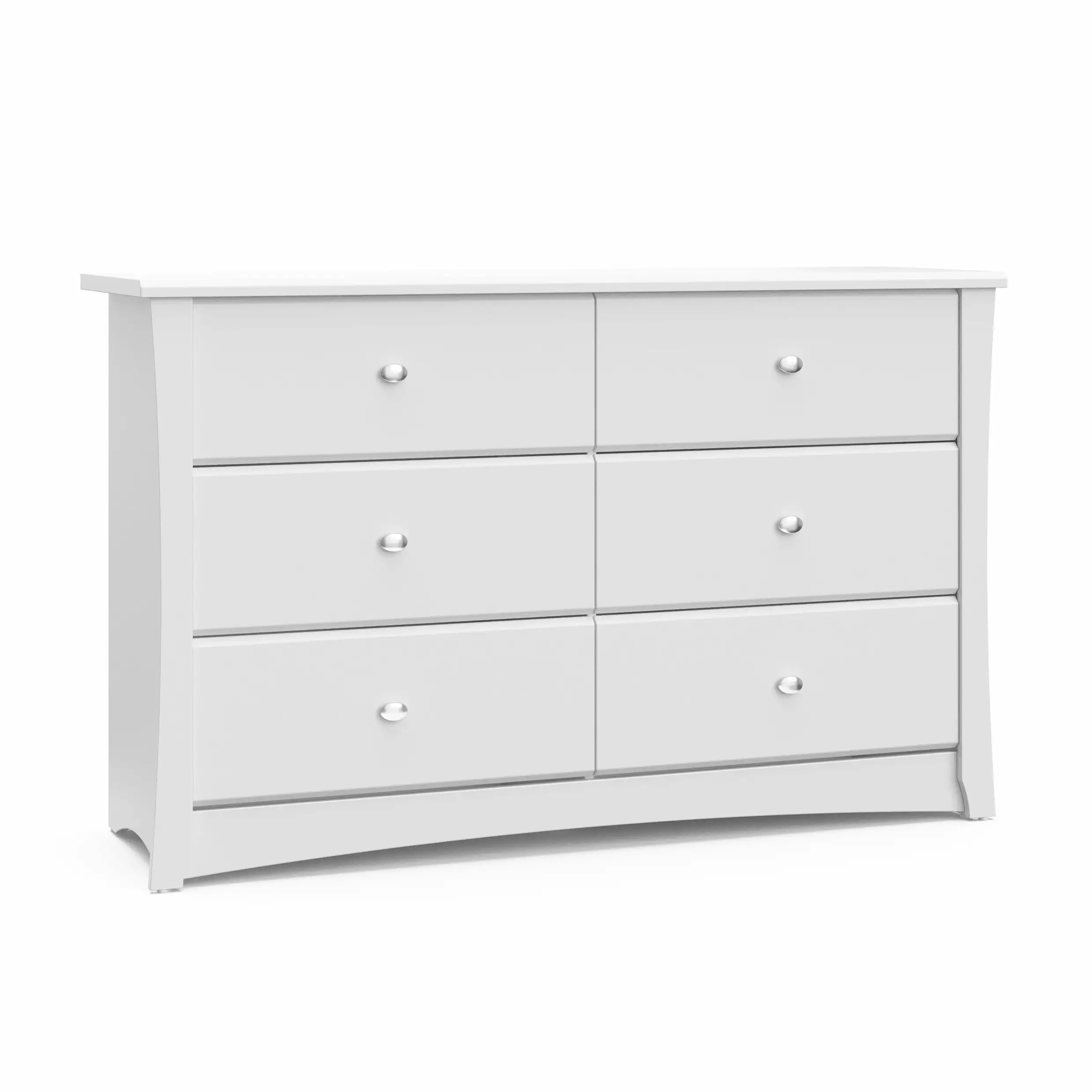 Storkcraft Crescent 6 Drawer Nursery Double Dresser White