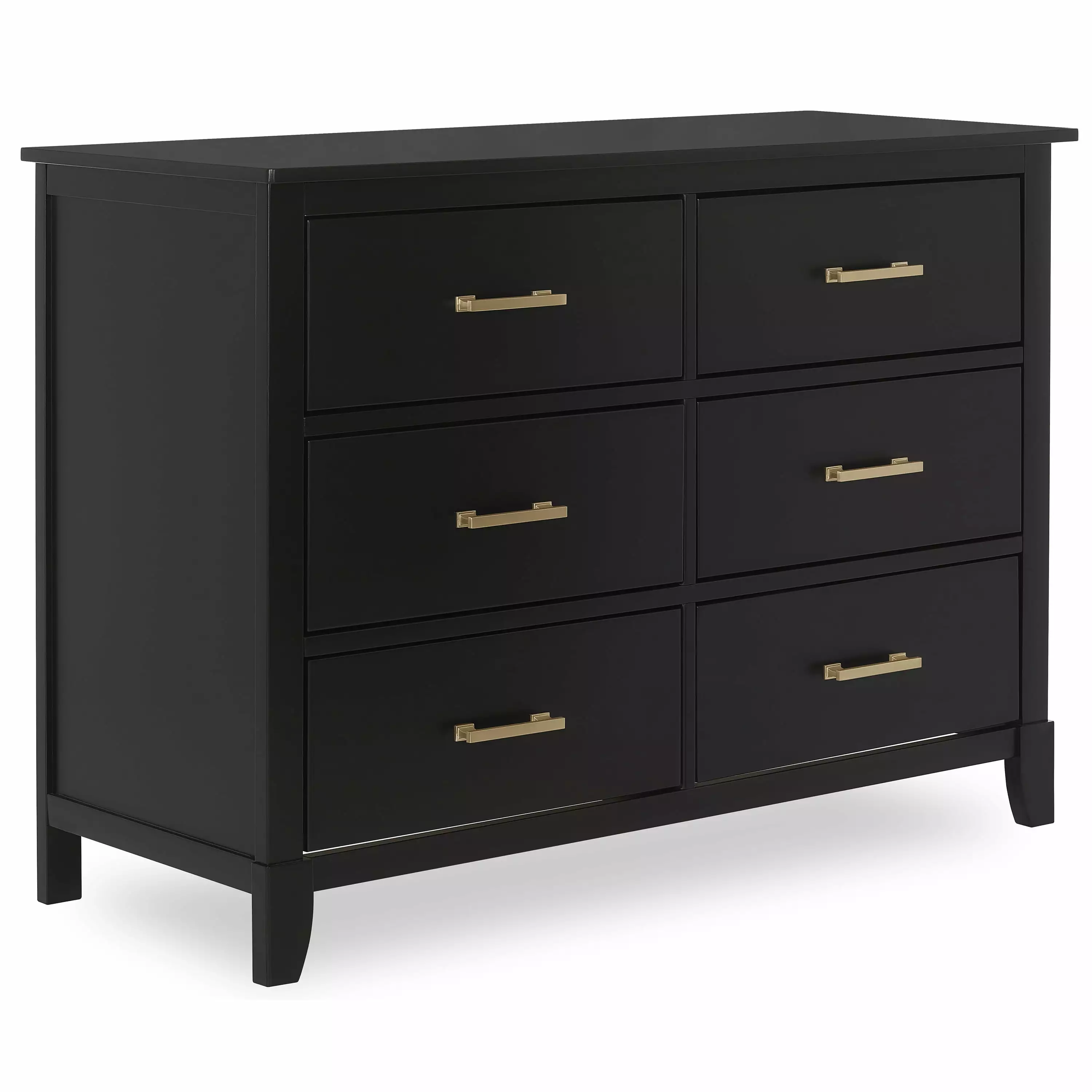 Dream On Me Universal Double Dresser Black and Gold Modern Dresser