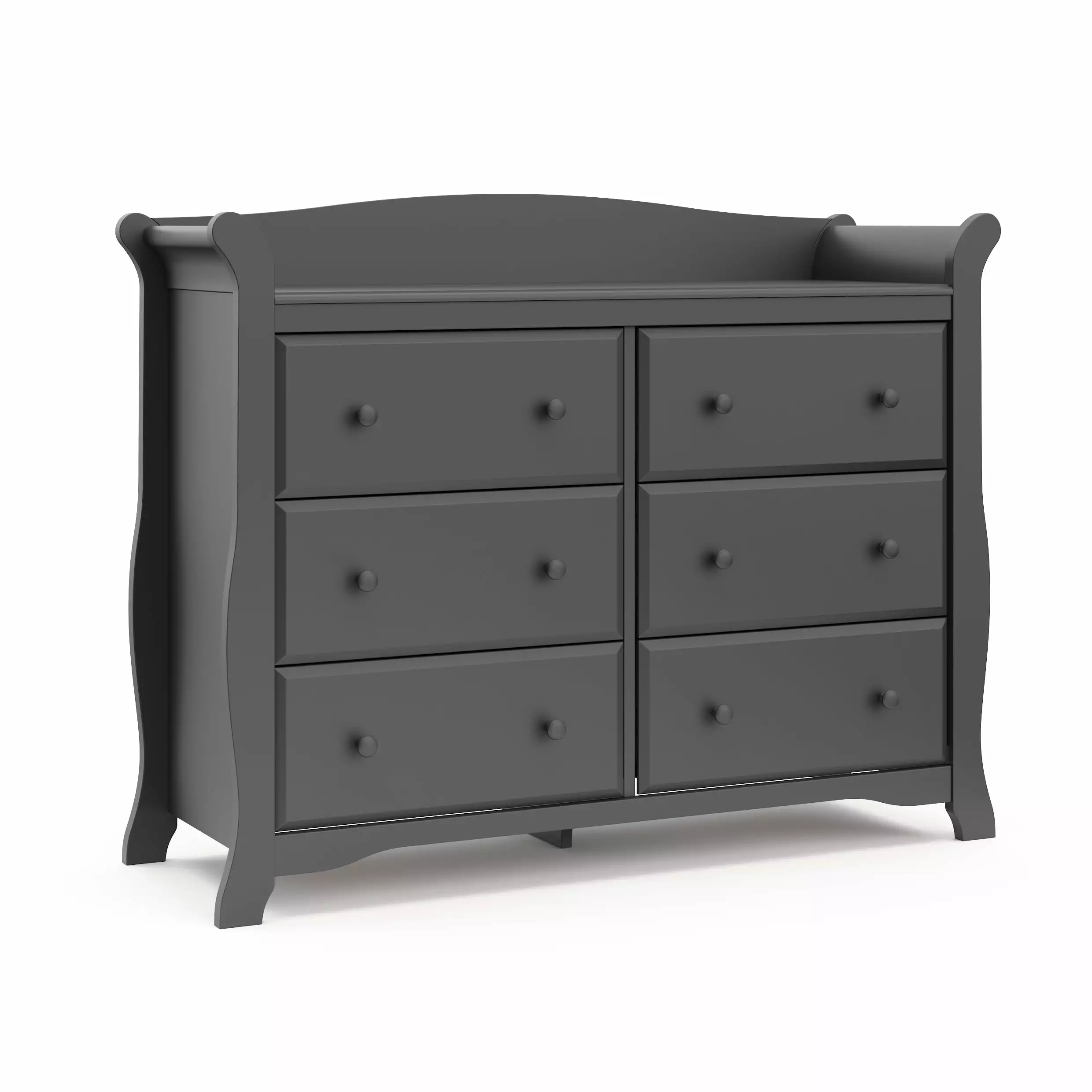 Storkcraft Avalon 6 Drawer Nursery Double Dresser Gray - Spacious Baby Dresser