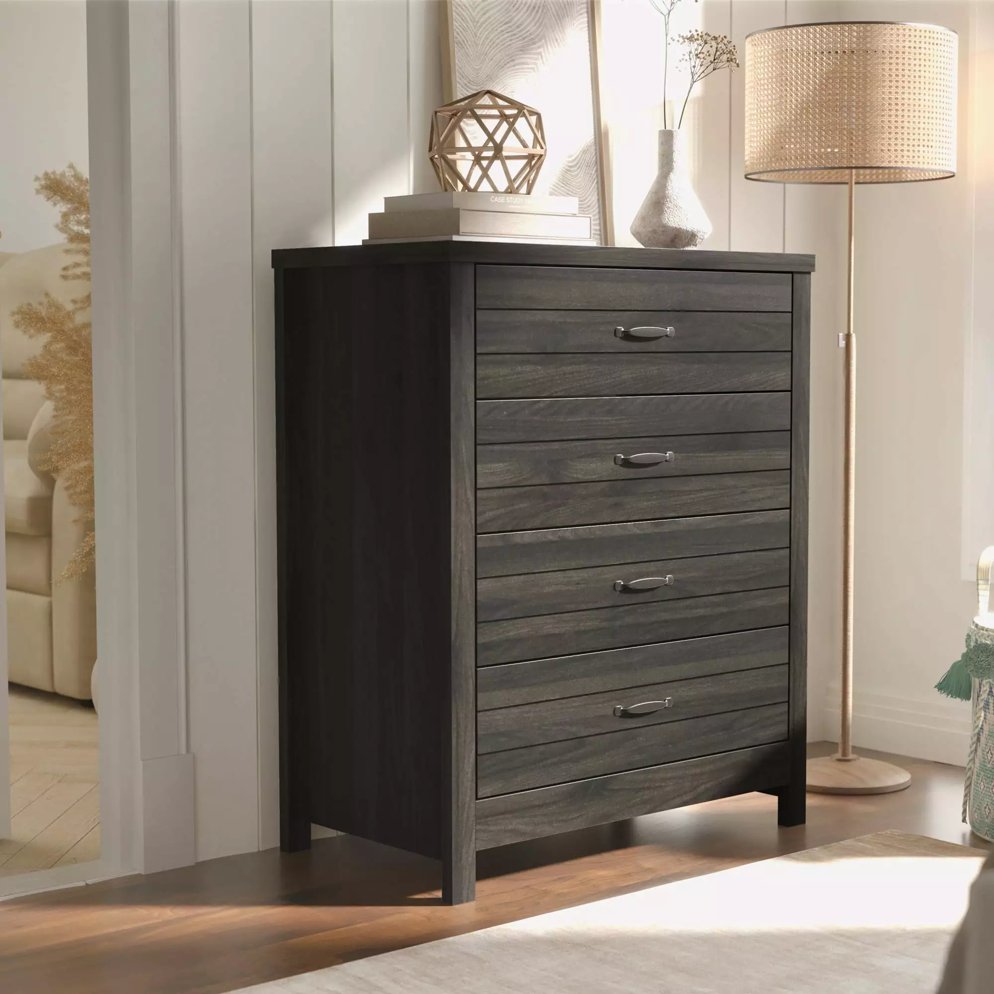 Lancaster Farmhoutilize 4-Drawer Dresser Espresso Hillsdale Living Essentials