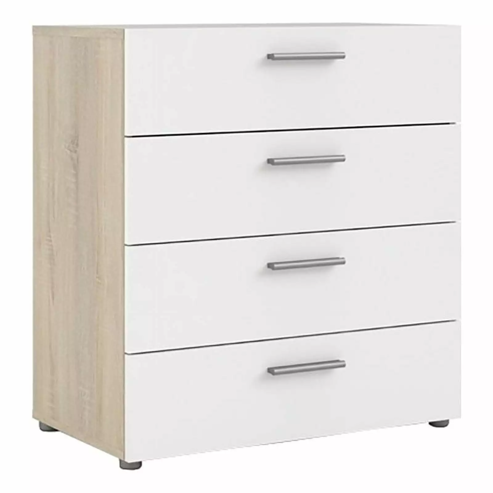 Levan Home Contemporary 4 Drawer Engineered Wood Chest Oak and White Finish