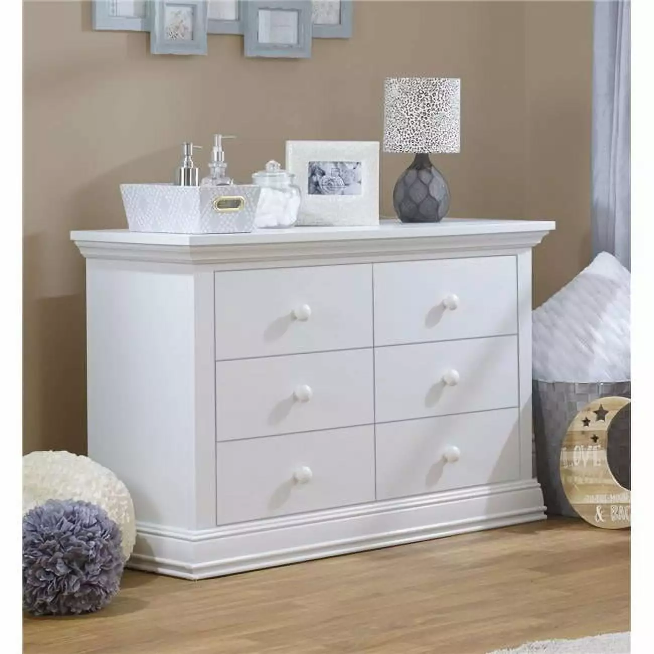 Sorelle Paxton Double Dresser White Nursery and Kids Room Sorelle Furniture