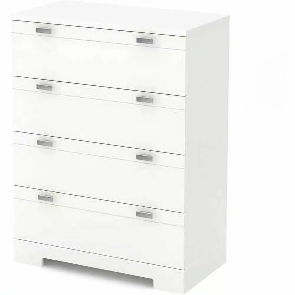 South Shore Reevo 4-Drawer Chest Pure White Bedroom Storage